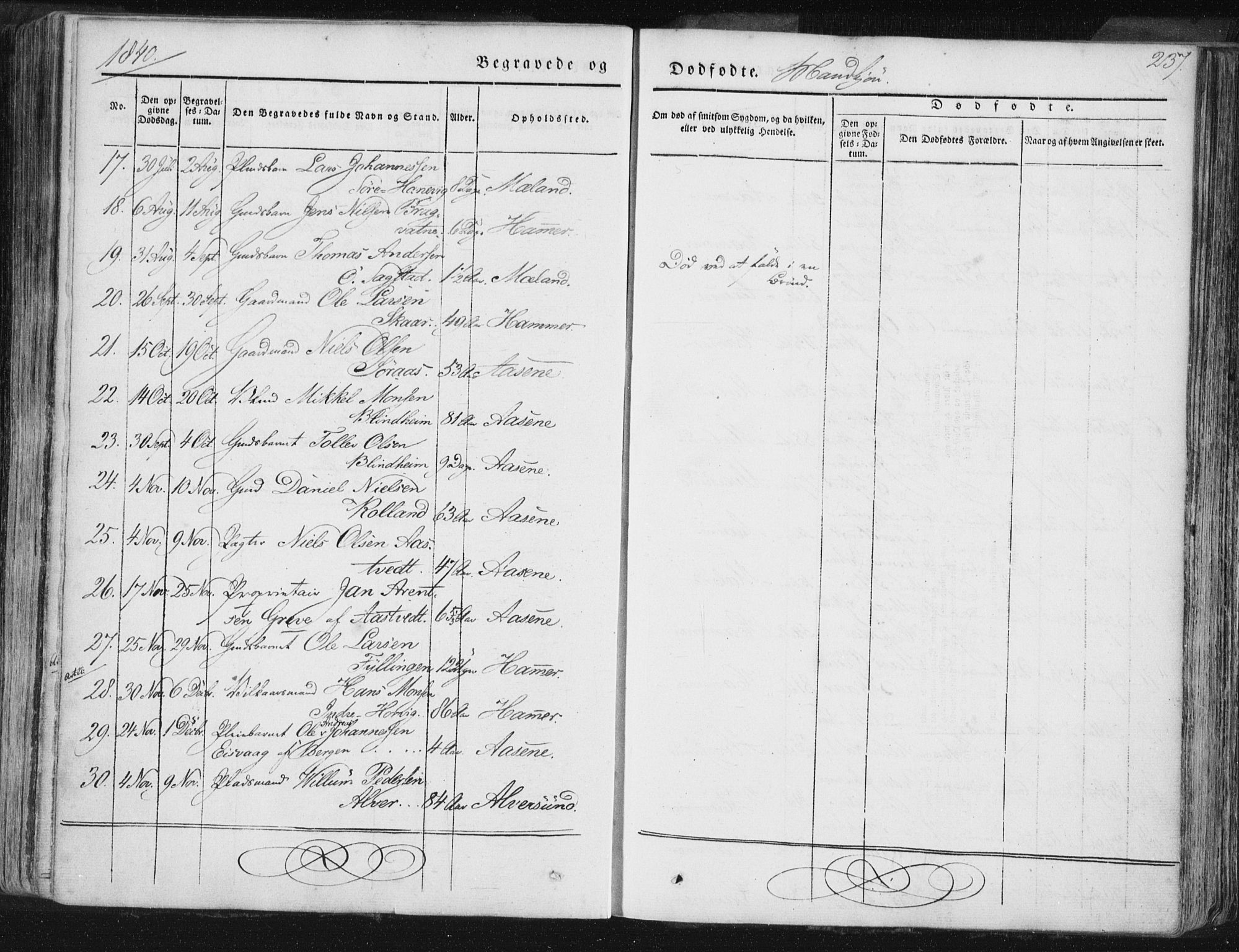 Hamre sokneprestembete, AV/SAB-A-75501/H/Ha/Haa/Haaa/L0012: Parish register (official) no. A 12, 1834-1845, p. 237