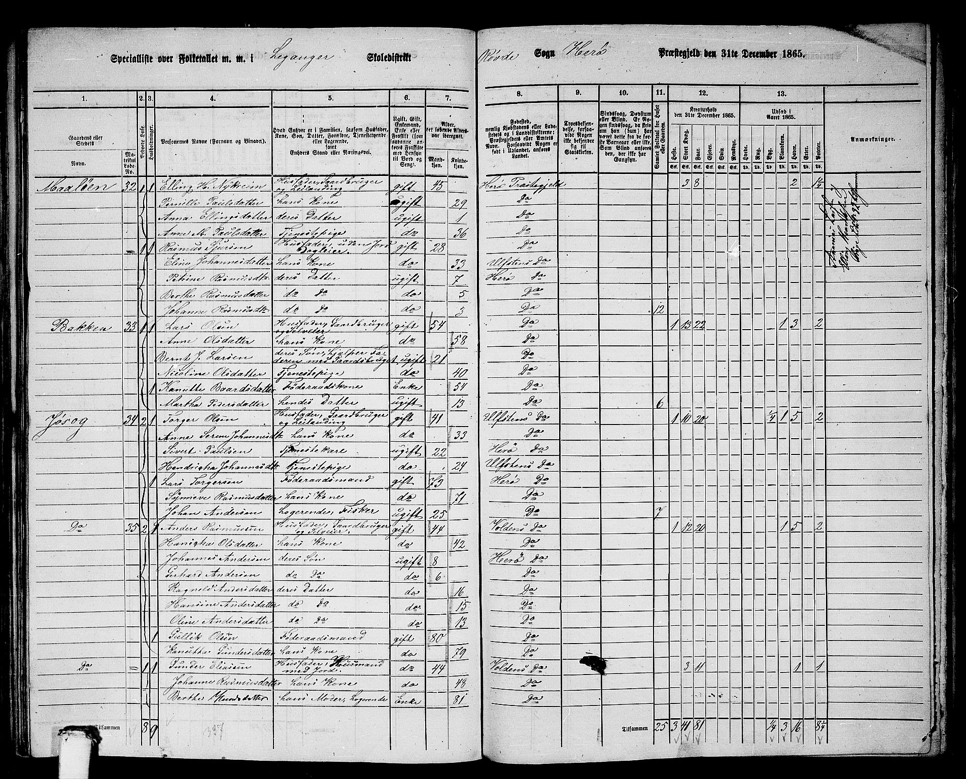 RA, 1865 census for Herøy, 1865, p. 173