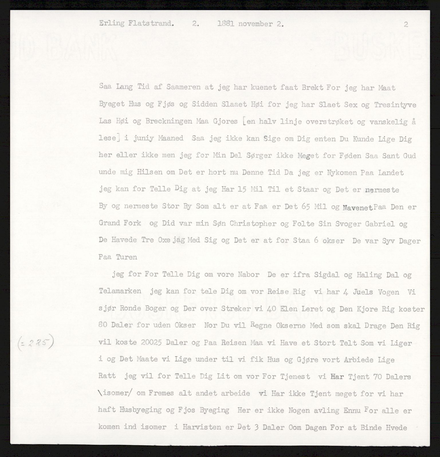 Samlinger til kildeutgivelse, Amerikabrevene, RA/EA-4057/F/L0017: Innlån fra Buskerud: Bratås, 1838-1914, p. 365