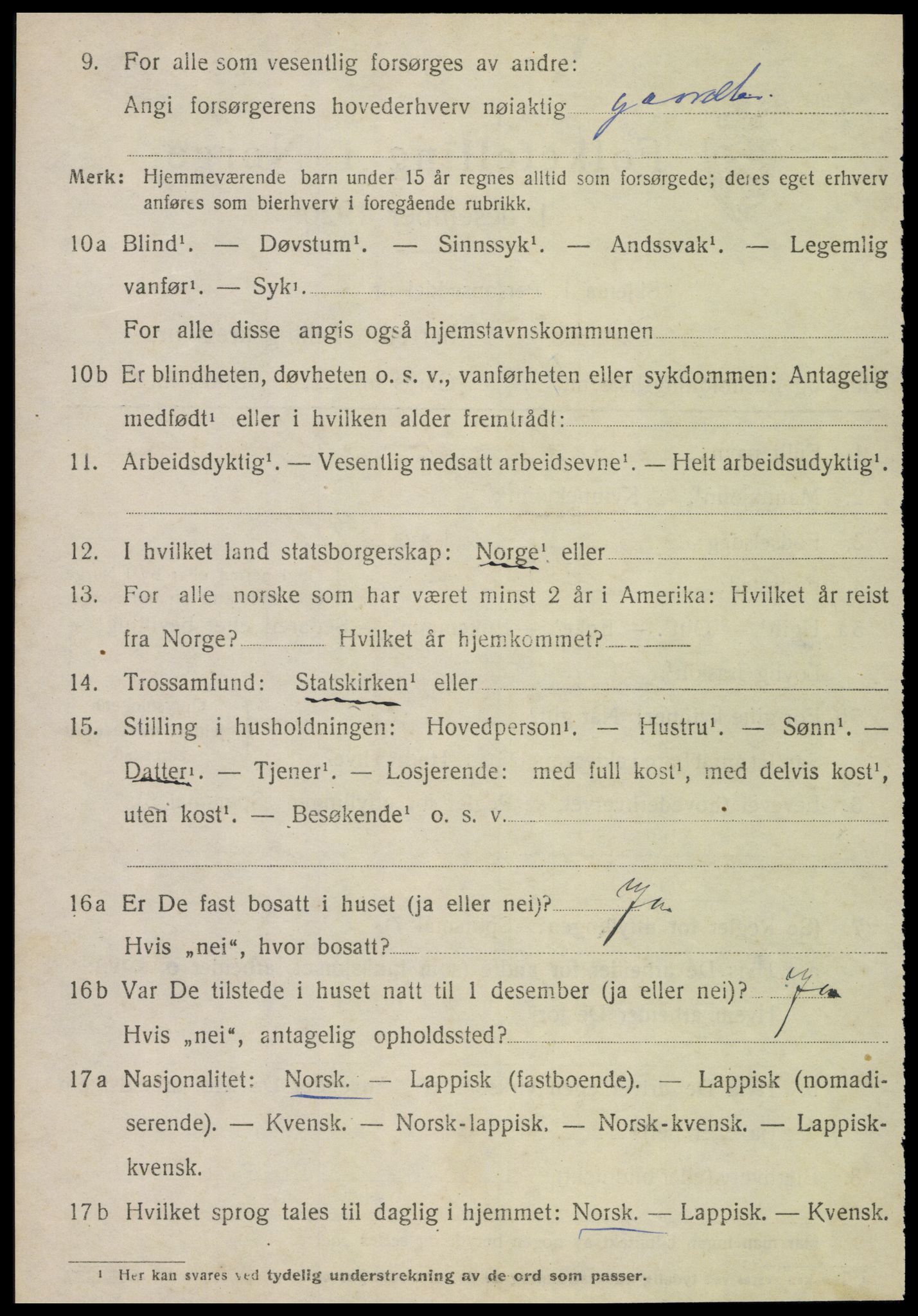 SAT, 1920 census for Inderøy, 1920, p. 1826