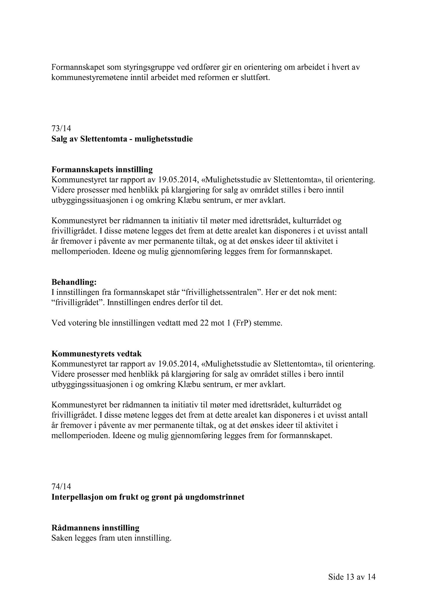 Klæbu Kommune, TRKO/KK/01-KS/L007: Kommunestyret - Møtedokumenter, 2014, p. 1994