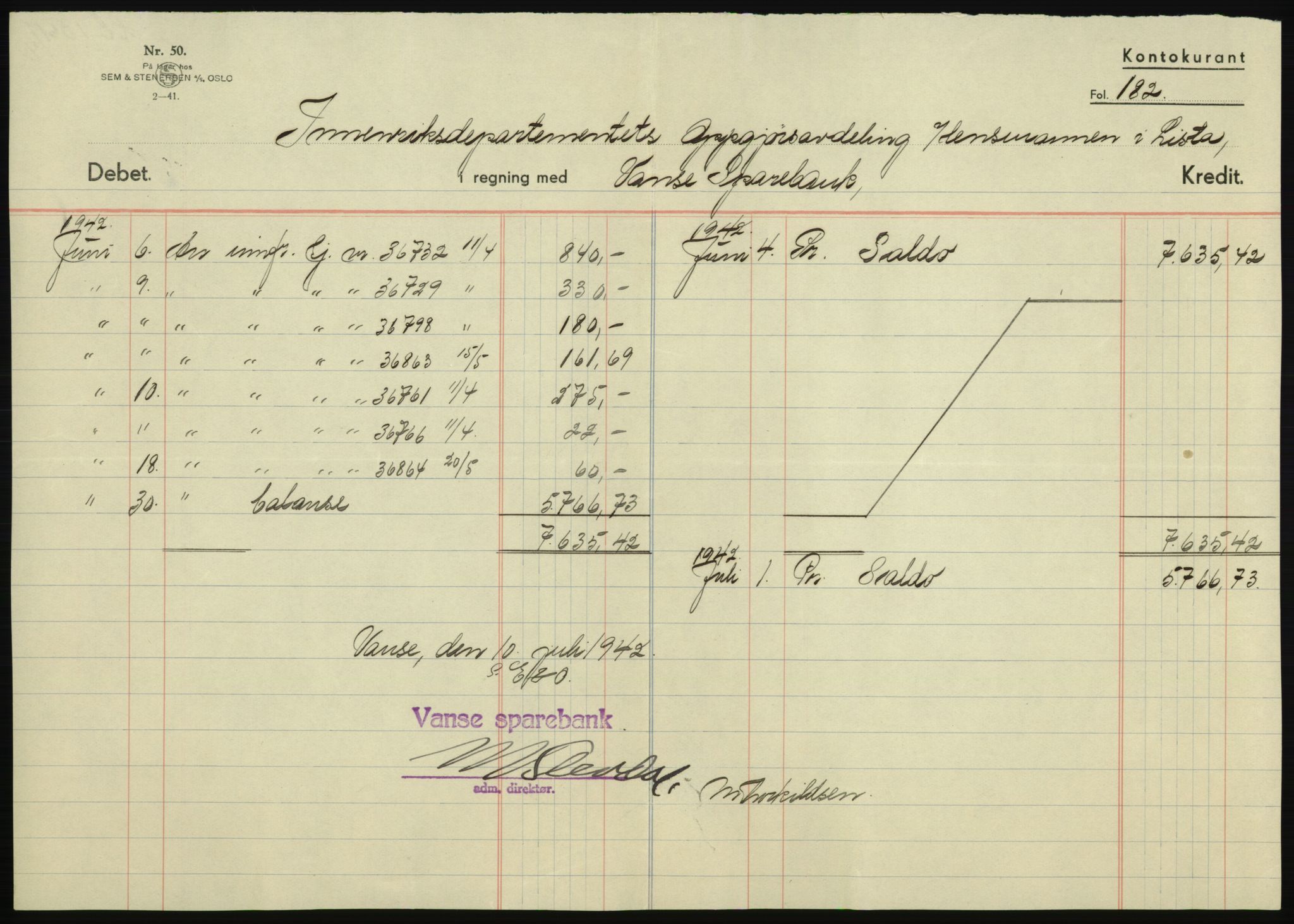 Forsvarsdepartementet, 10. kontor / Oppgjørskontoret, AV/RA-RAFA-1225/D/Db/L0180: Lista oppgjørskontor, 1942-1952, p. 1027