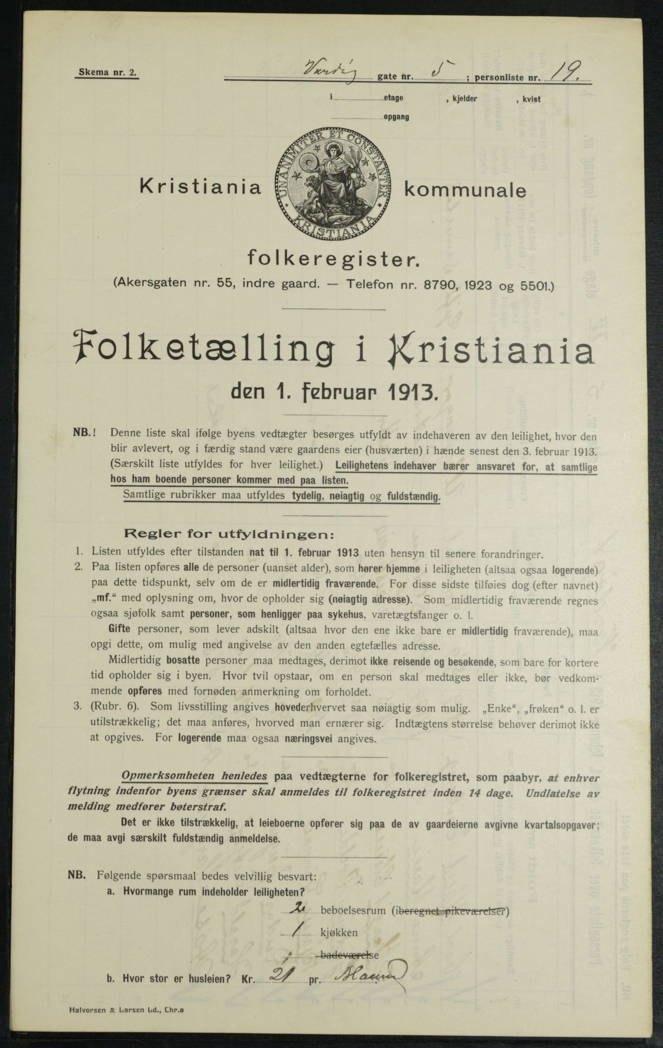 OBA, Municipal Census 1913 for Kristiania, 1913, p. 121795