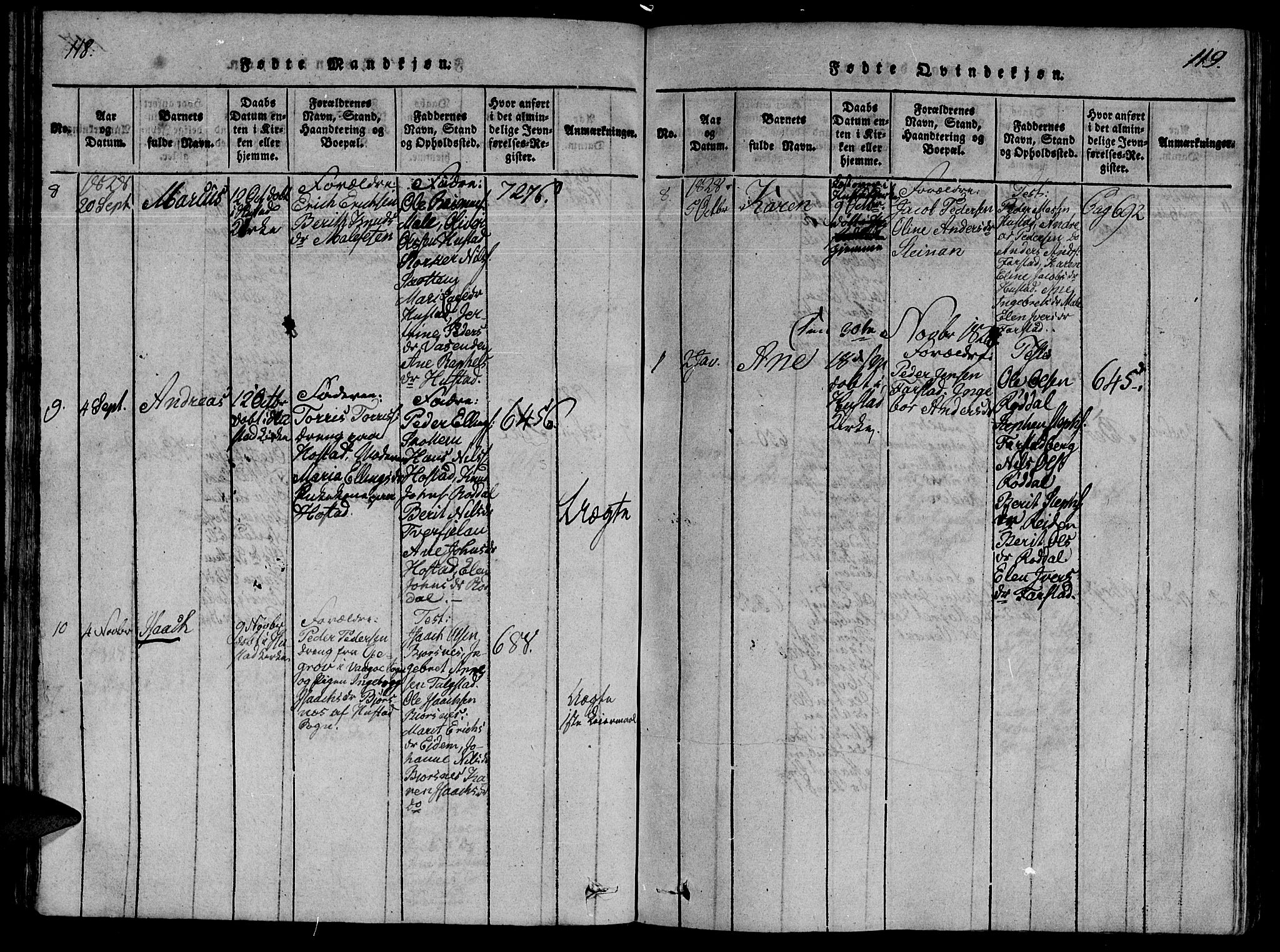 Ministerialprotokoller, klokkerbøker og fødselsregistre - Møre og Romsdal, AV/SAT-A-1454/566/L0764: Parish register (official) no. 566A03 /2, 1817-1829, p. 118-119