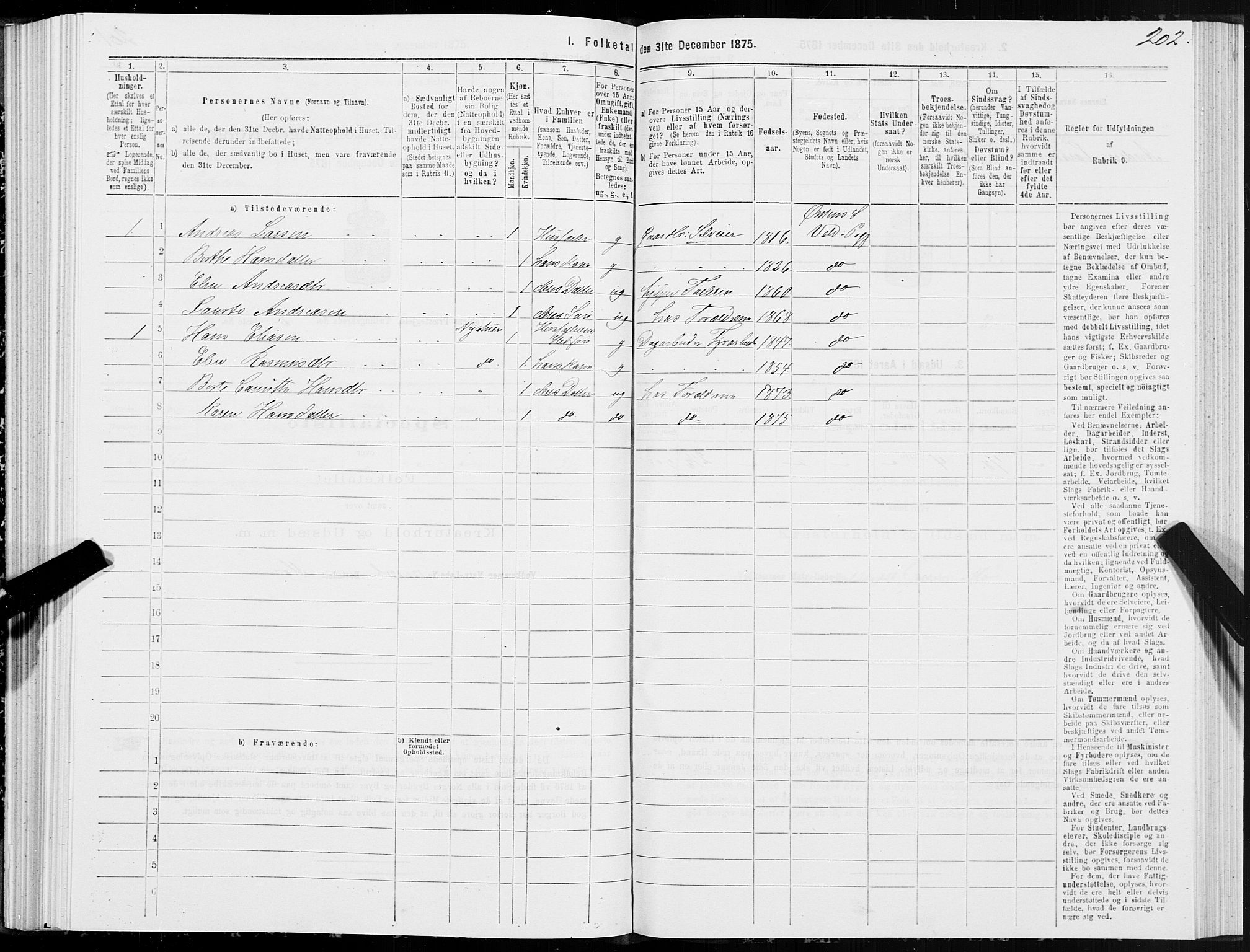 SAT, 1875 census for 1519P Volda, 1875, p. 2202