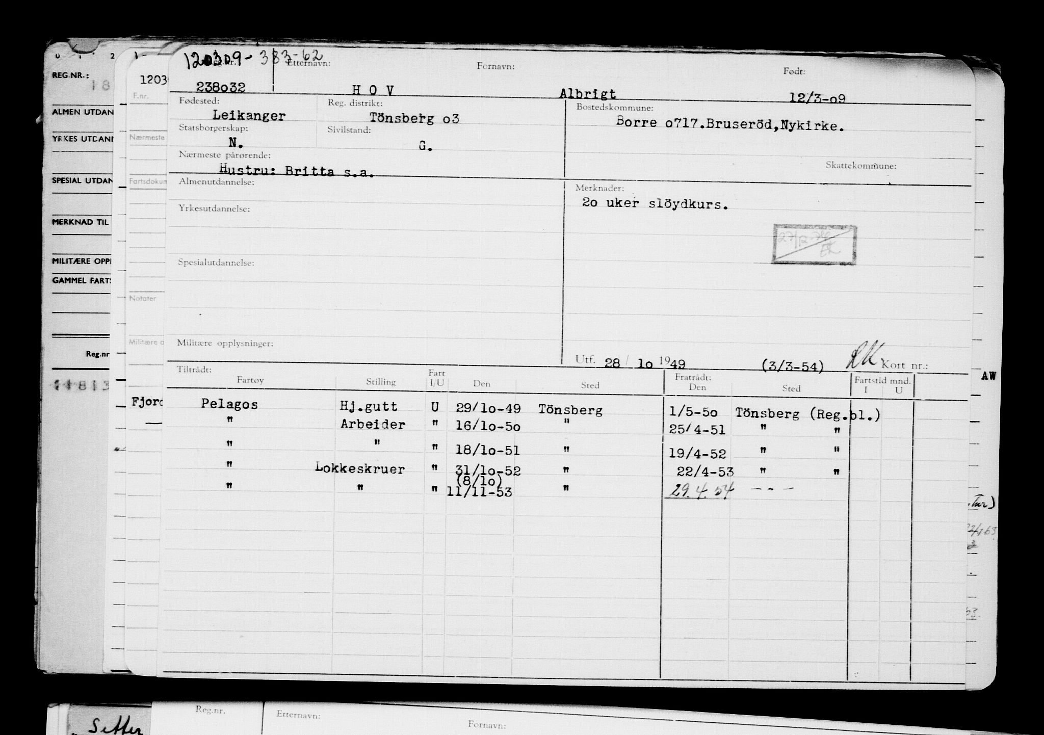 Direktoratet for sjømenn, AV/RA-S-3545/G/Gb/L0082: Hovedkort, 1909, p. 190