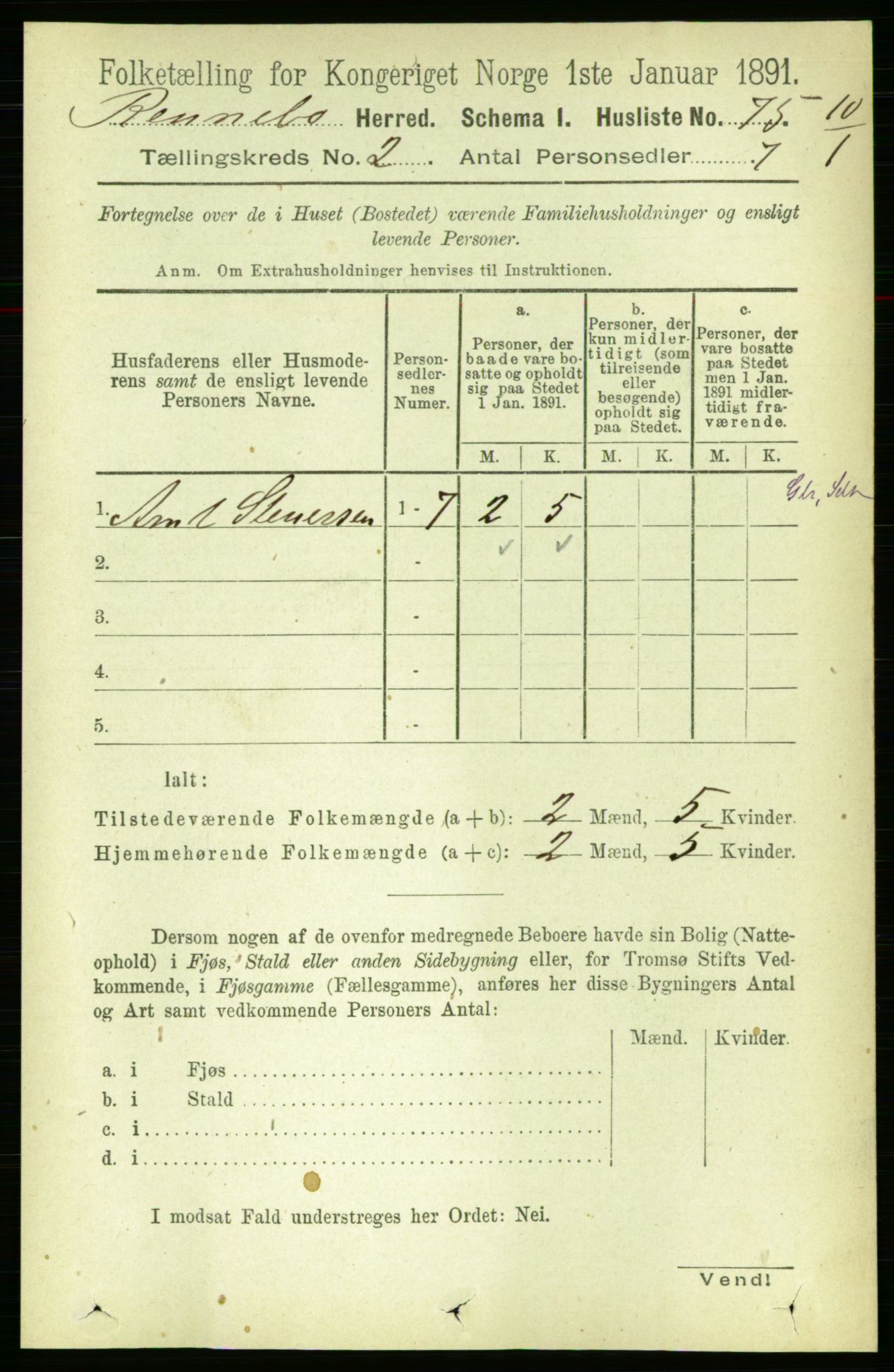 RA, 1891 census for 1635 Rennebu, 1891, p. 698