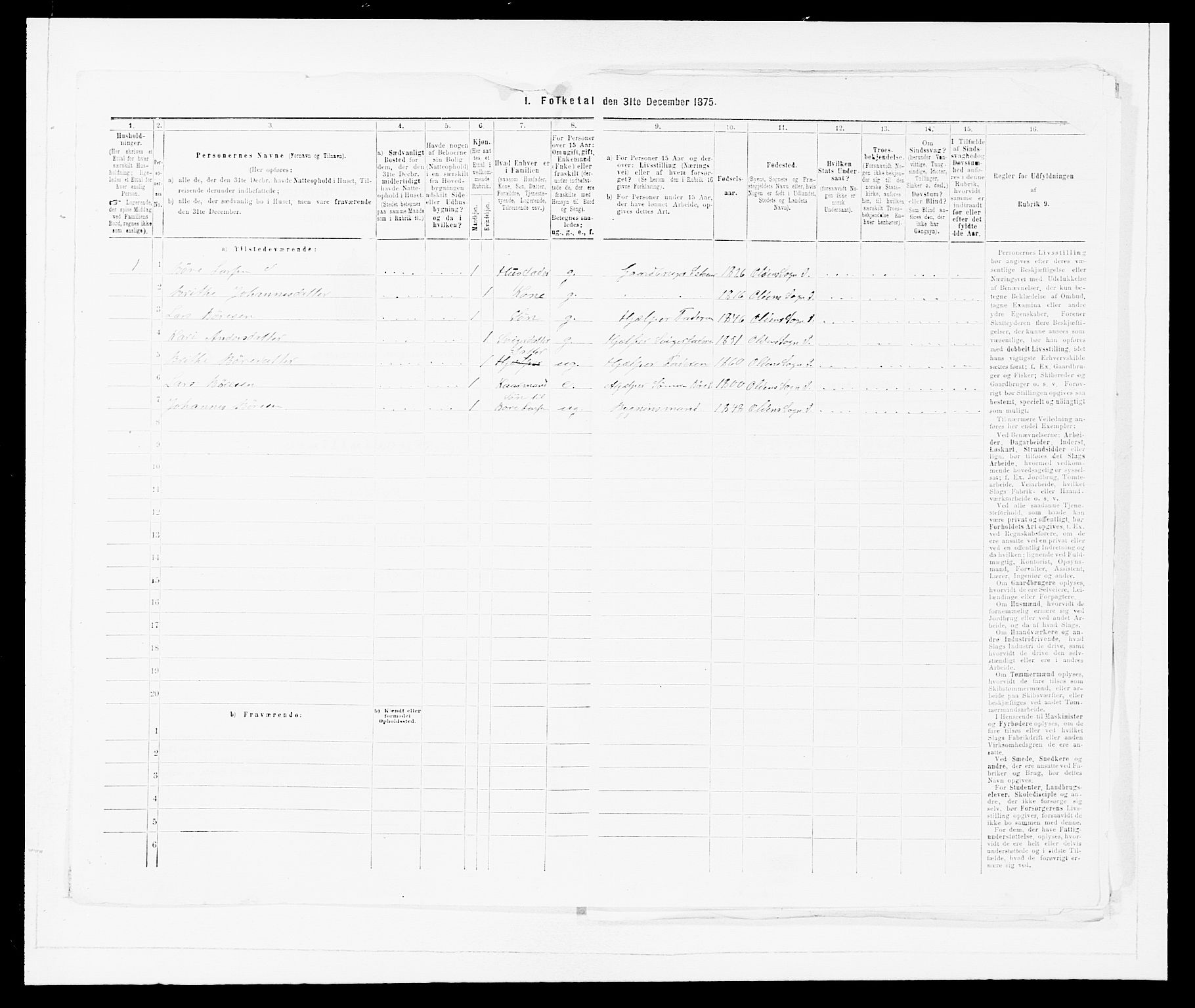 SAB, 1875 Census for 1447P Innvik, 1875, p. 896