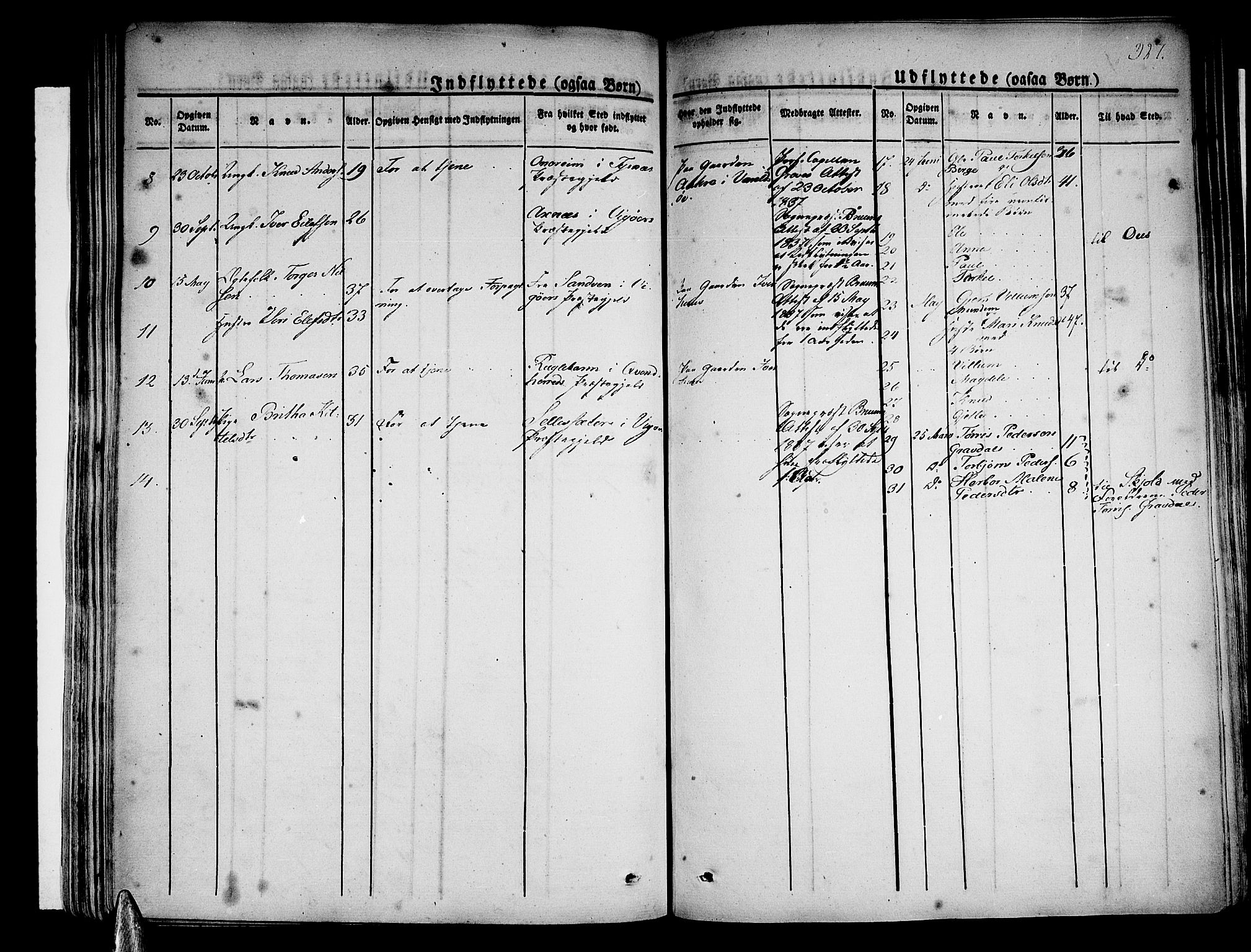 Strandebarm sokneprestembete, AV/SAB-A-78401/H/Haa: Parish register (official) no. A 6, 1826-1843, p. 327