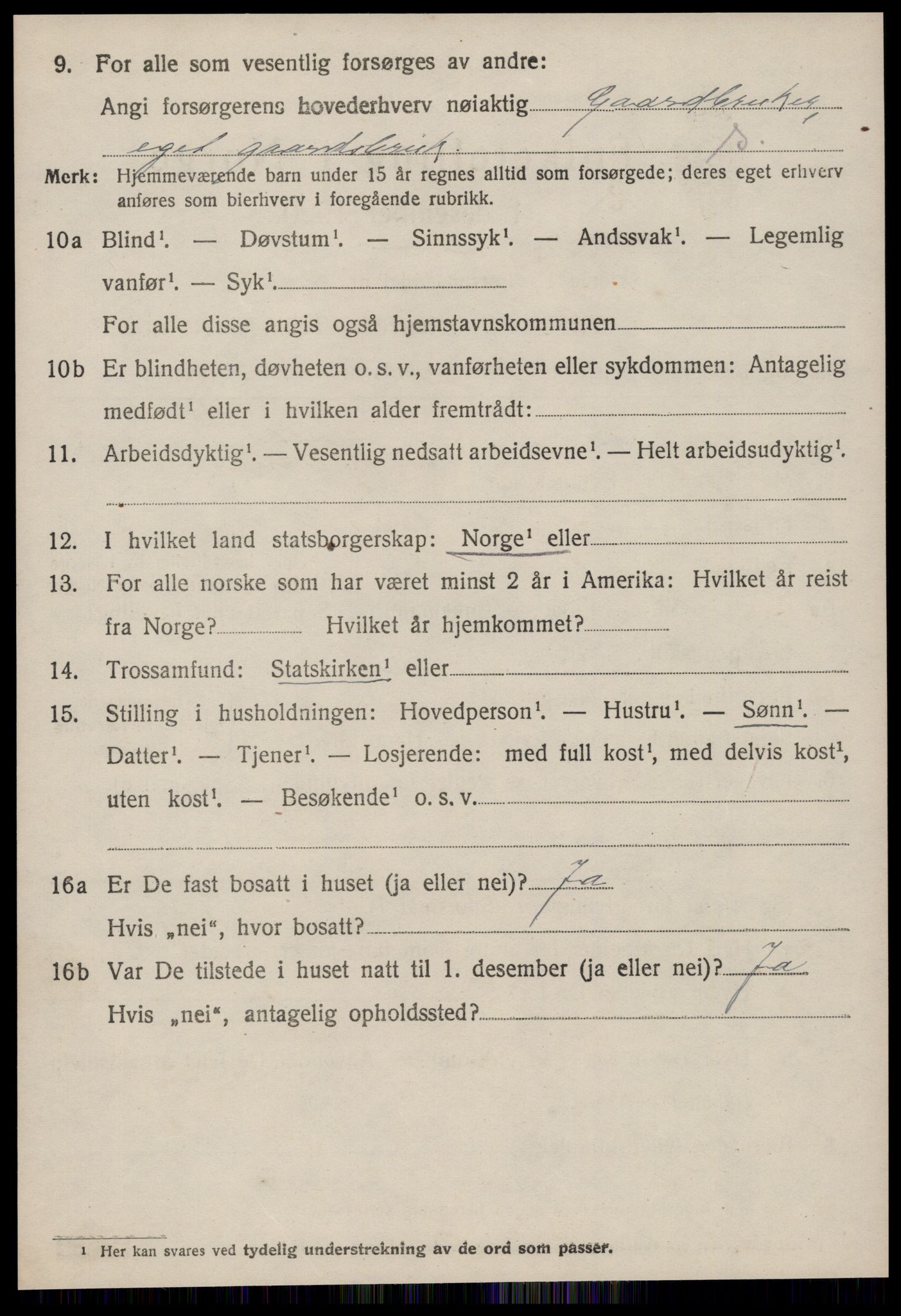 SAT, 1920 census for Nesset, 1920, p. 3475