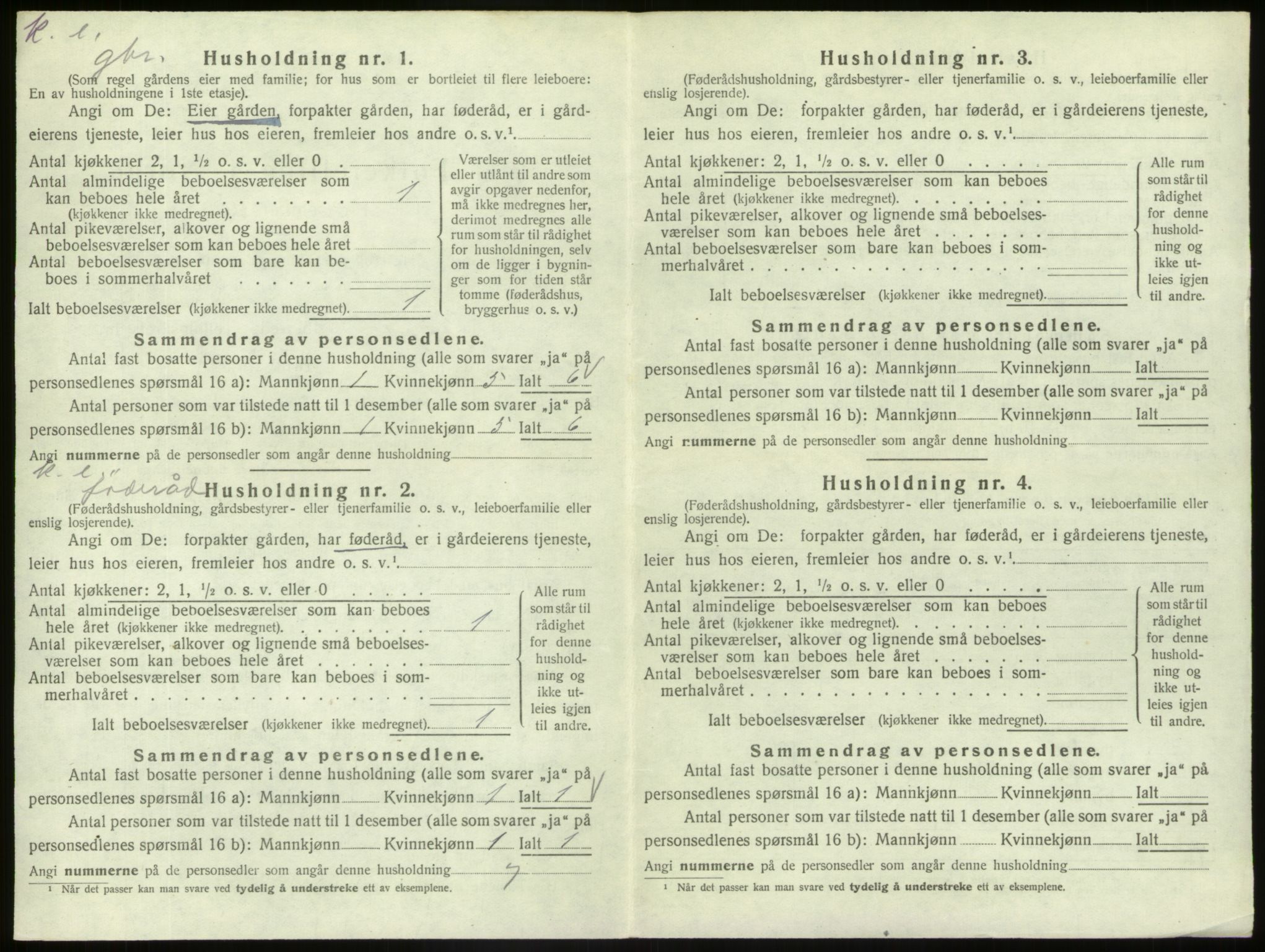 SAB, 1920 census for Hafslo, 1920, p. 198