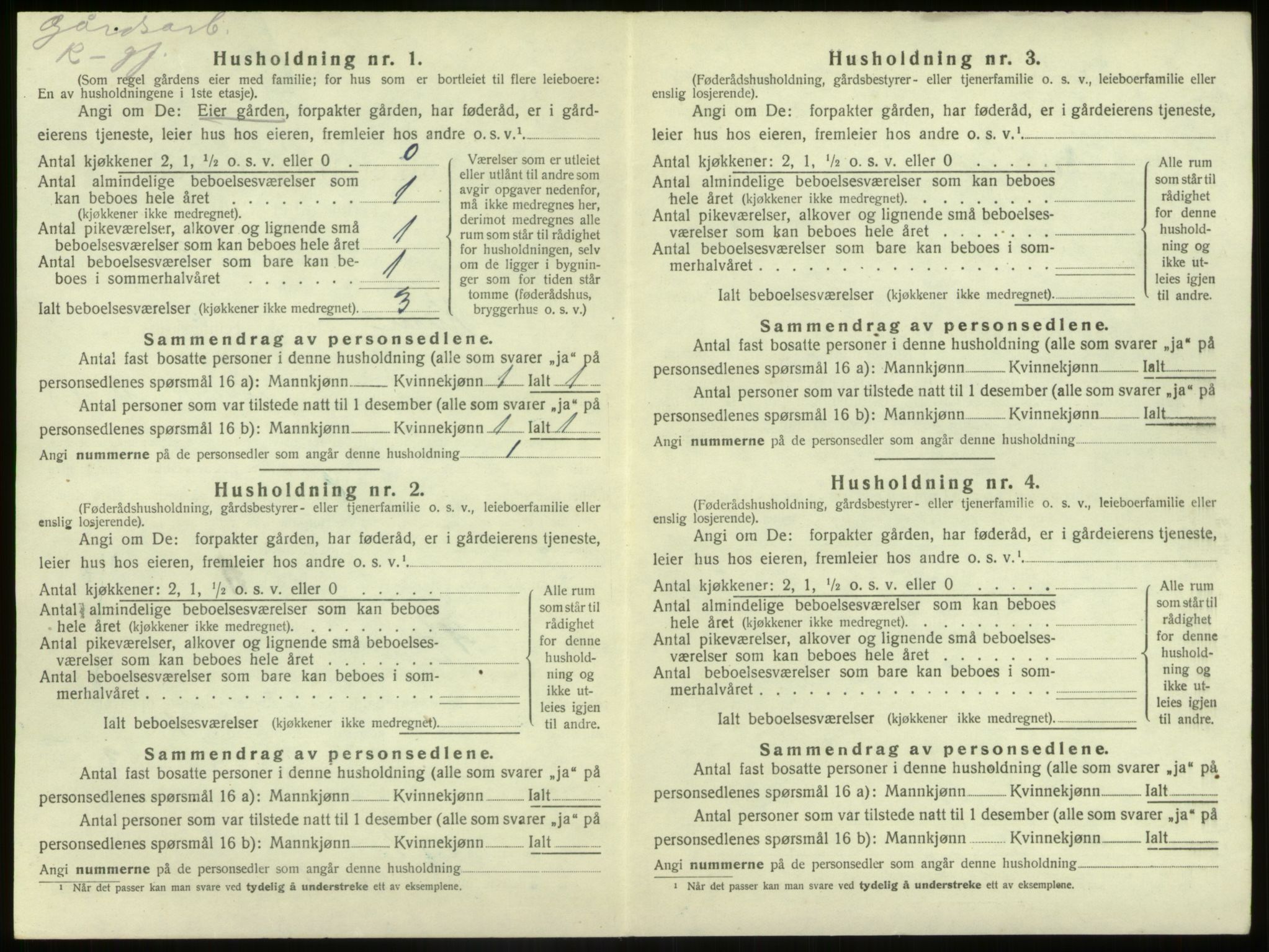 SAB, 1920 census for Kinn, 1920, p. 1700