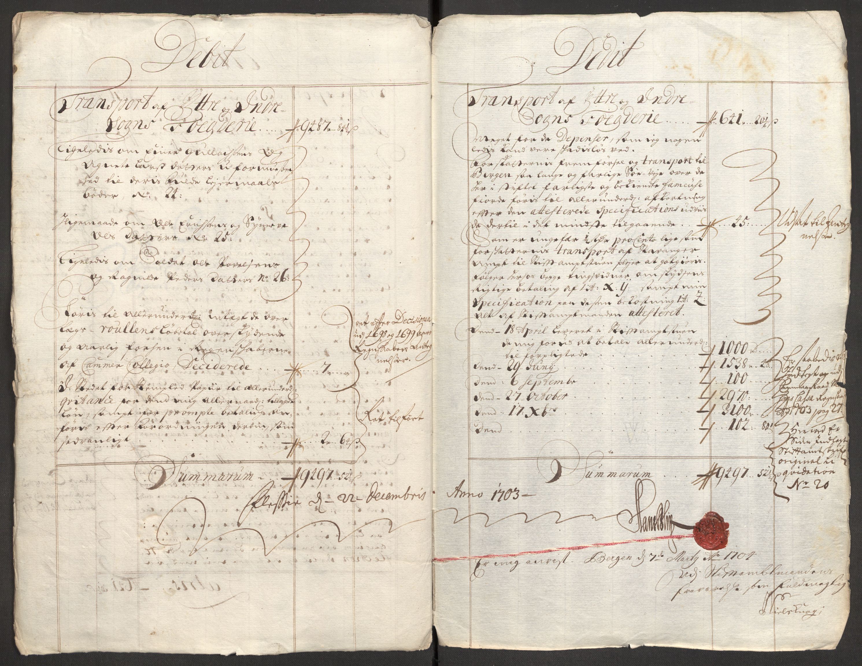 Rentekammeret inntil 1814, Reviderte regnskaper, Fogderegnskap, AV/RA-EA-4092/R52/L3313: Fogderegnskap Sogn, 1703-1704, p. 13