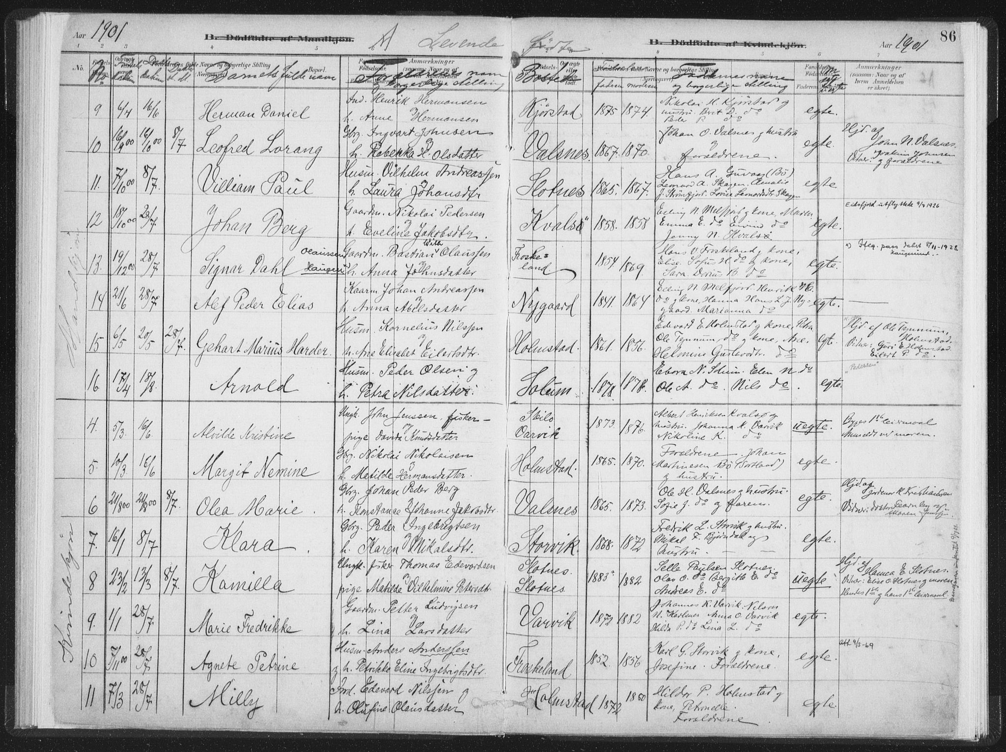 Ministerialprotokoller, klokkerbøker og fødselsregistre - Nordland, SAT/A-1459/890/L1286: Parish register (official) no. 890A01, 1882-1902, p. 86