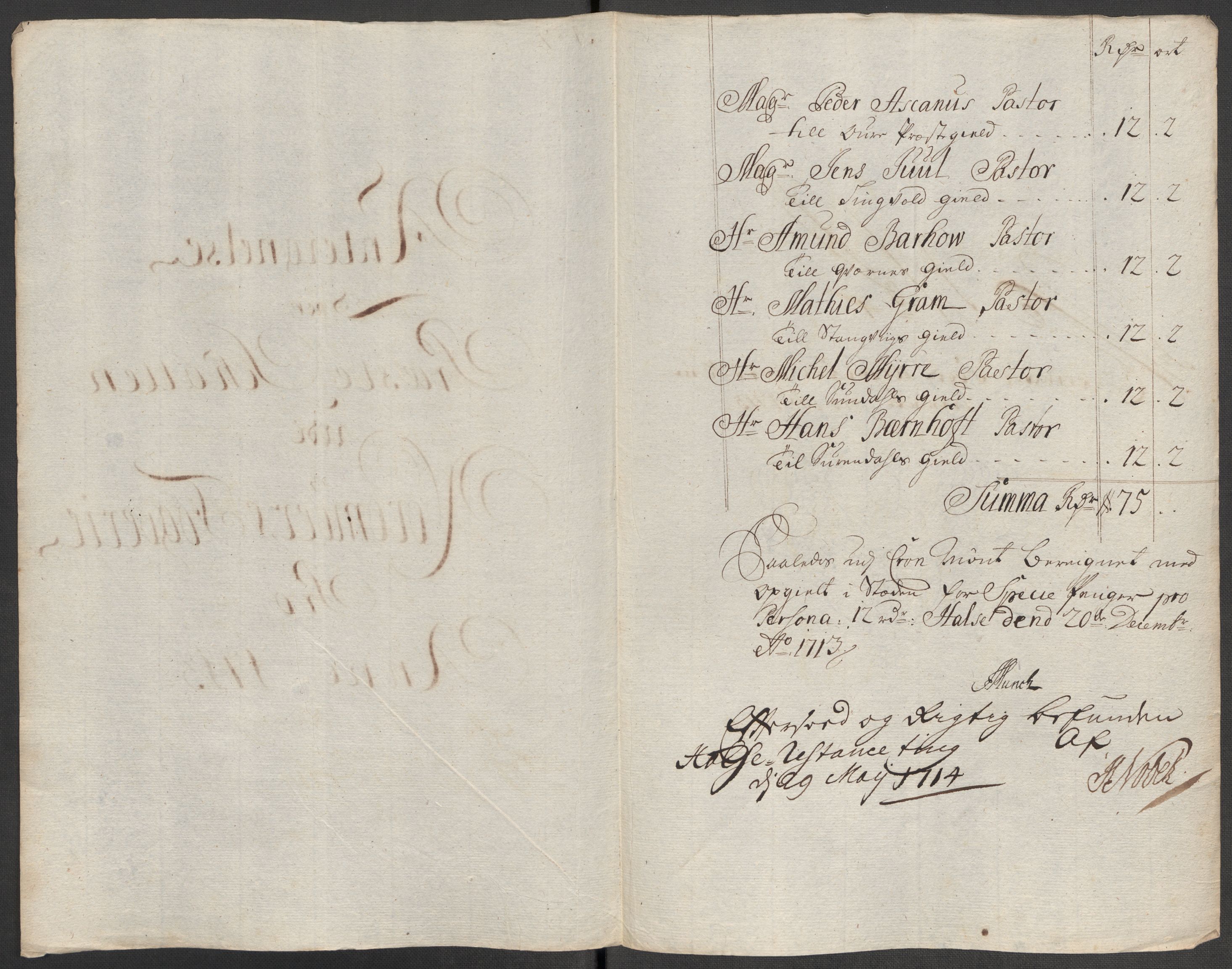 Rentekammeret inntil 1814, Reviderte regnskaper, Fogderegnskap, RA/EA-4092/R56/L3747: Fogderegnskap Nordmøre, 1713, p. 94