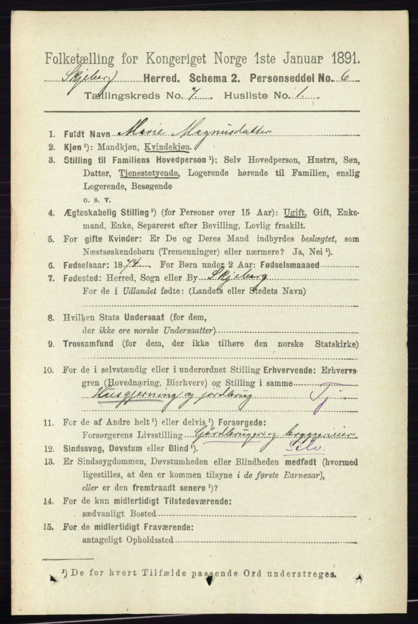 RA, 1891 census for 0115 Skjeberg, 1891, p. 3432