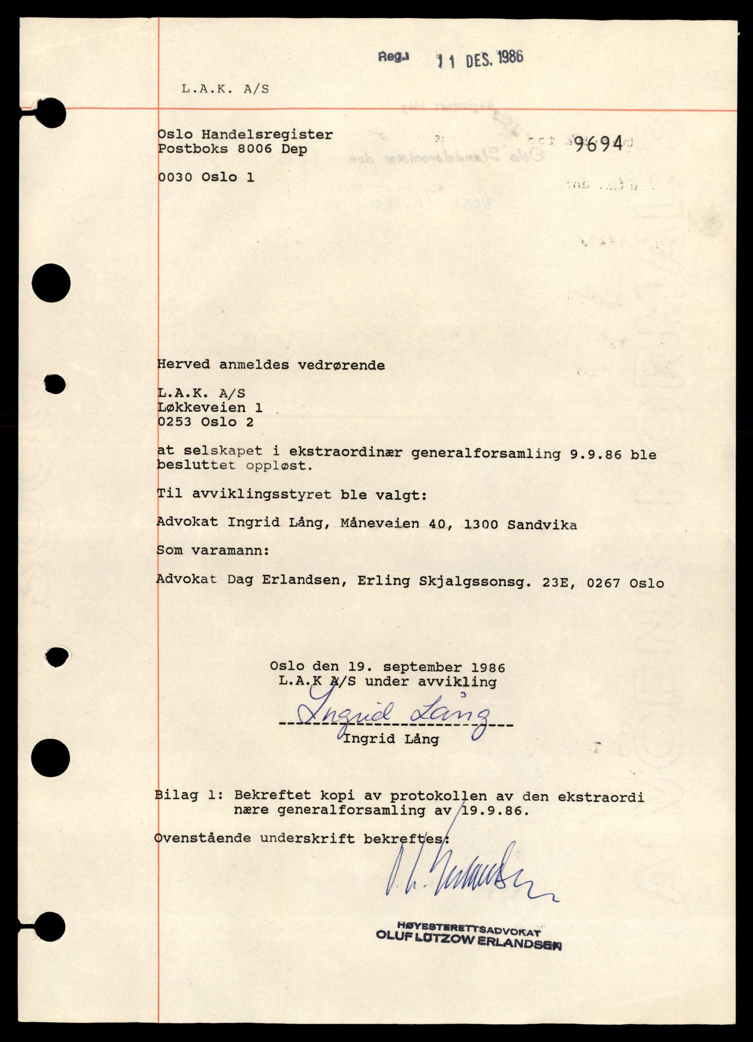 Oslo byfogd, Handelsregisteret, SAT/A-10867/G/Gb/Gbb/L0107: Registreringsmeldinger, L-N, 1988, p. 3