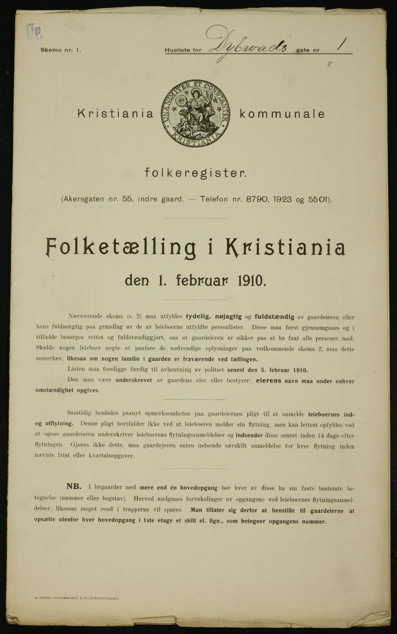 OBA, Municipal Census 1910 for Kristiania, 1910, p. 16541