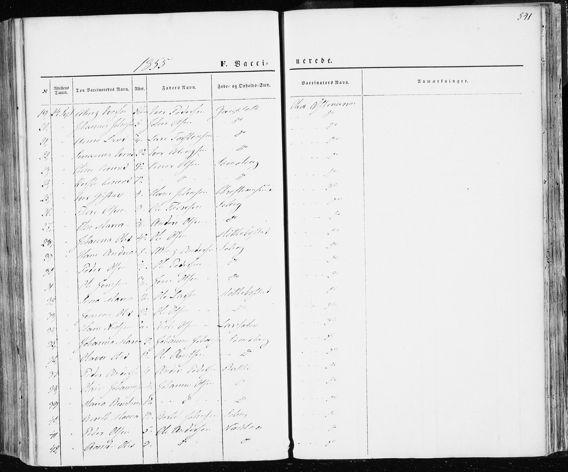 Ministerialprotokoller, klokkerbøker og fødselsregistre - Møre og Romsdal, AV/SAT-A-1454/586/L0984: Parish register (official) no. 586A10, 1844-1856, p. 541