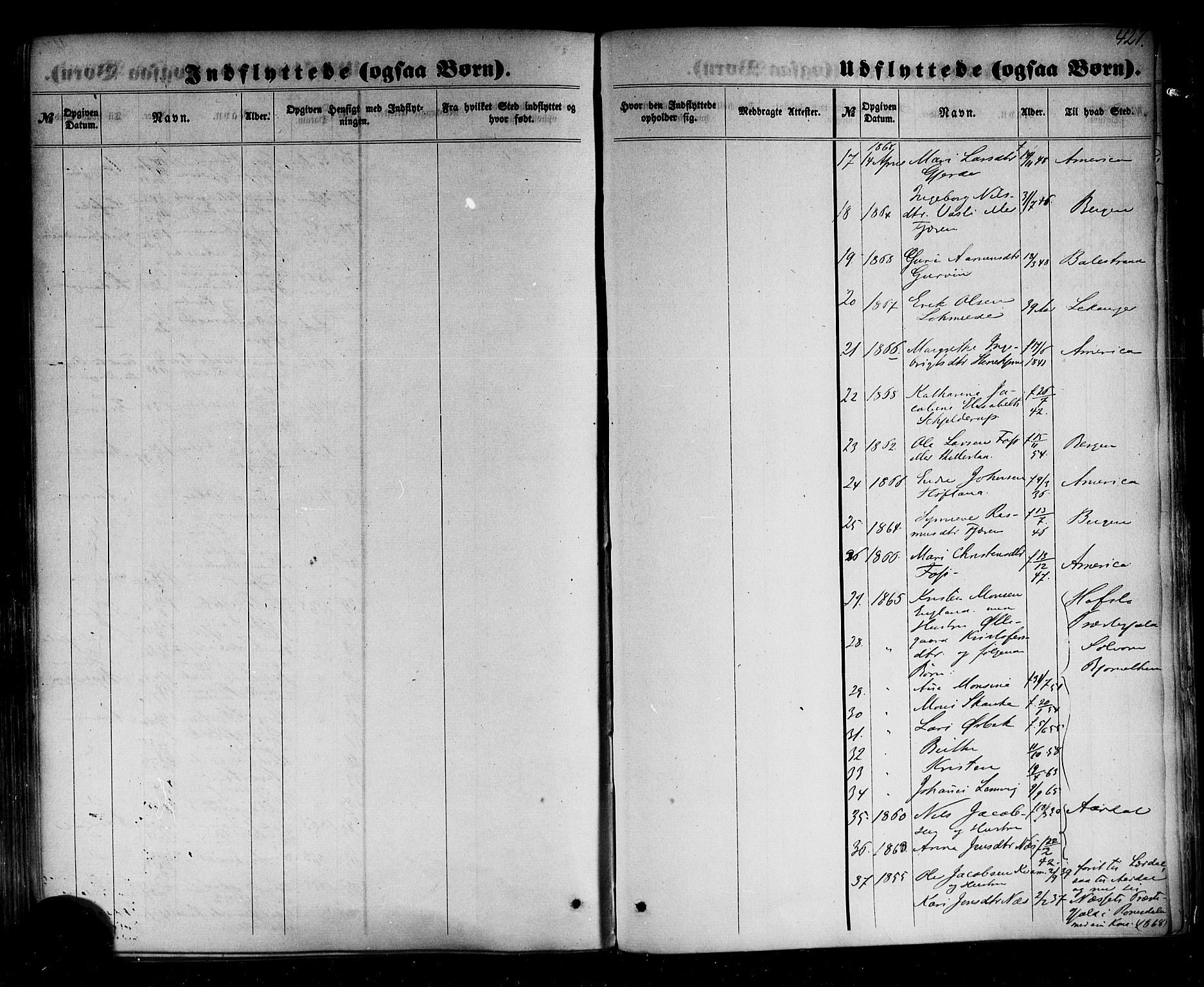 Sogndal sokneprestembete, AV/SAB-A-81301/H/Haa/Haaa/L0013: Parish register (official) no. A 13, 1859-1877, p. 427