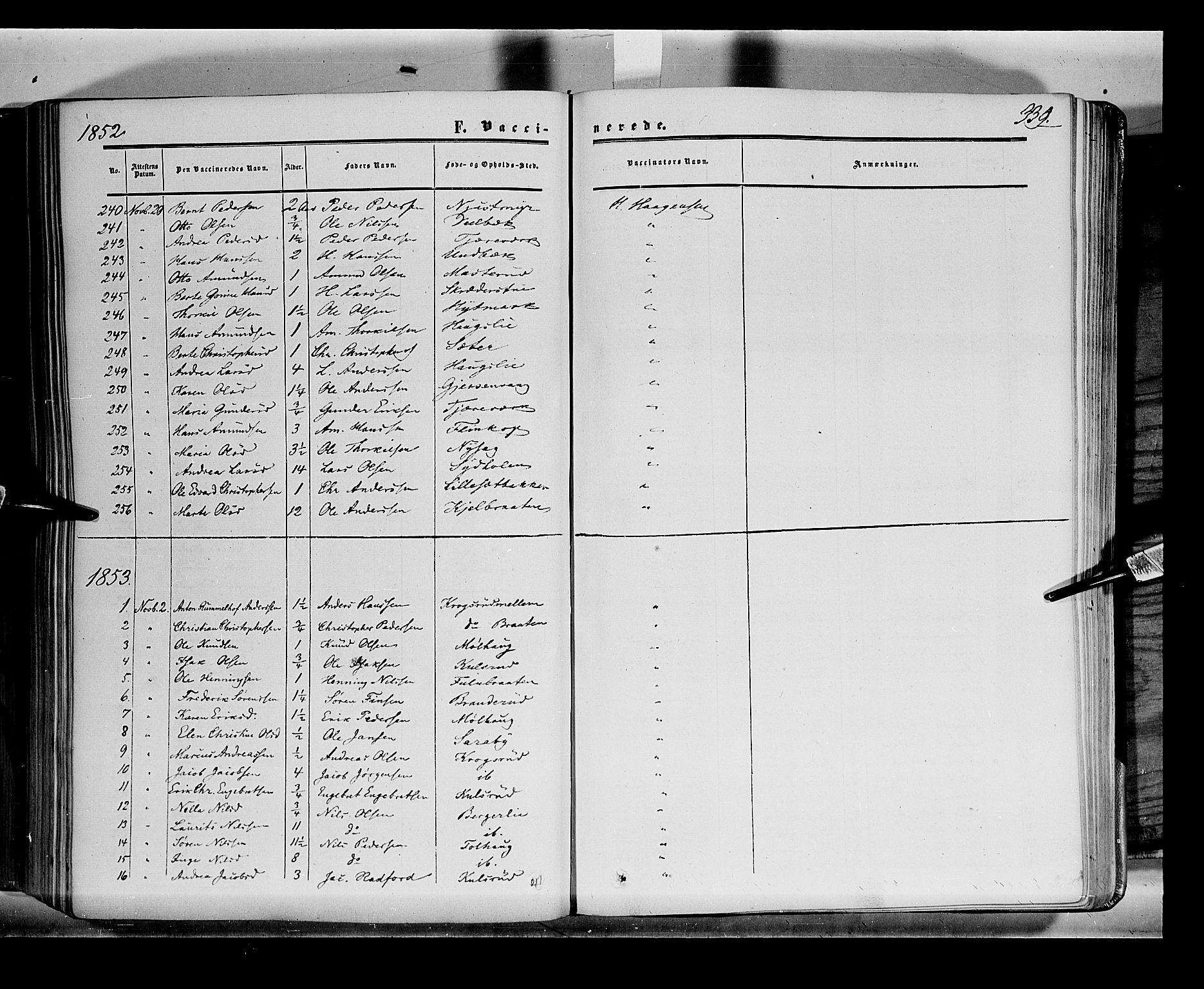 Sør-Odal prestekontor, AV/SAH-PREST-030/H/Ha/Haa/L0001: Parish register (official) no. 1, 1849-1859, p. 339