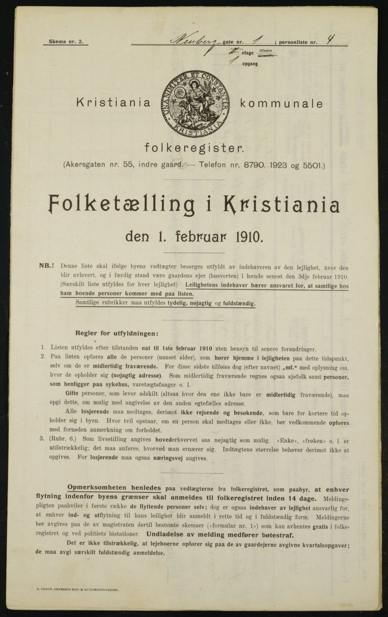 OBA, Municipal Census 1910 for Kristiania, 1910, p. 67335