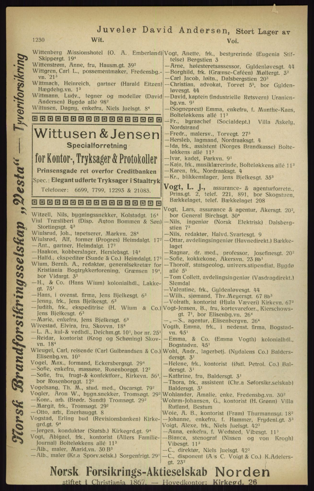 Kristiania/Oslo adressebok, PUBL/-, 1916, p. 1230