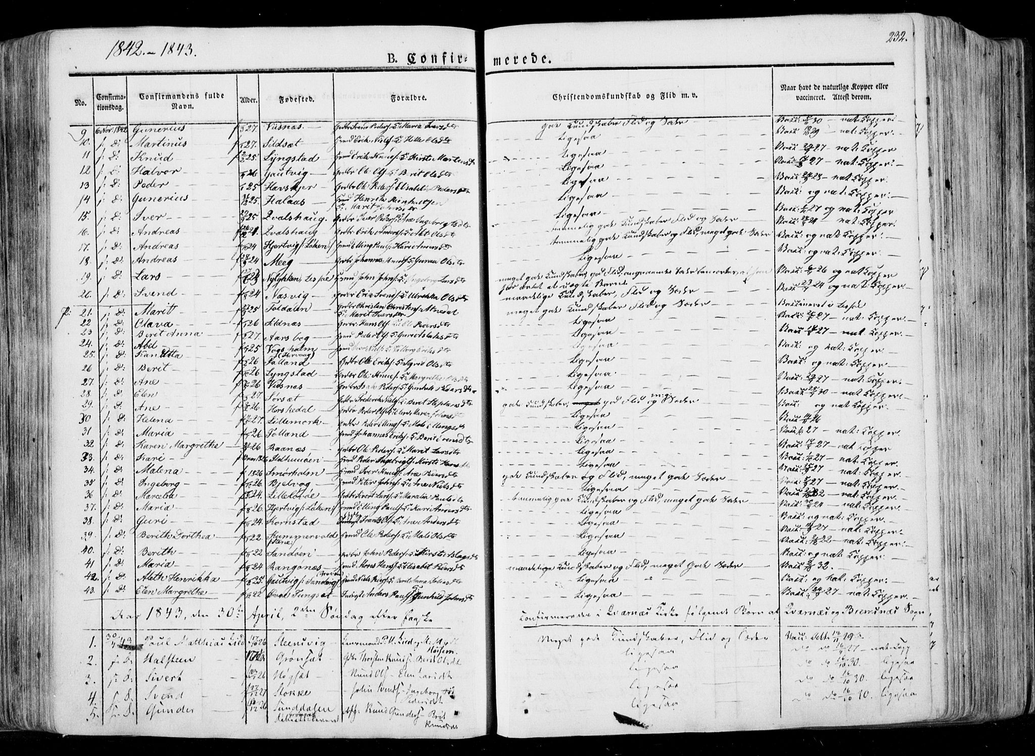 Ministerialprotokoller, klokkerbøker og fødselsregistre - Møre og Romsdal, SAT/A-1454/568/L0803: Parish register (official) no. 568A10, 1830-1853, p. 232