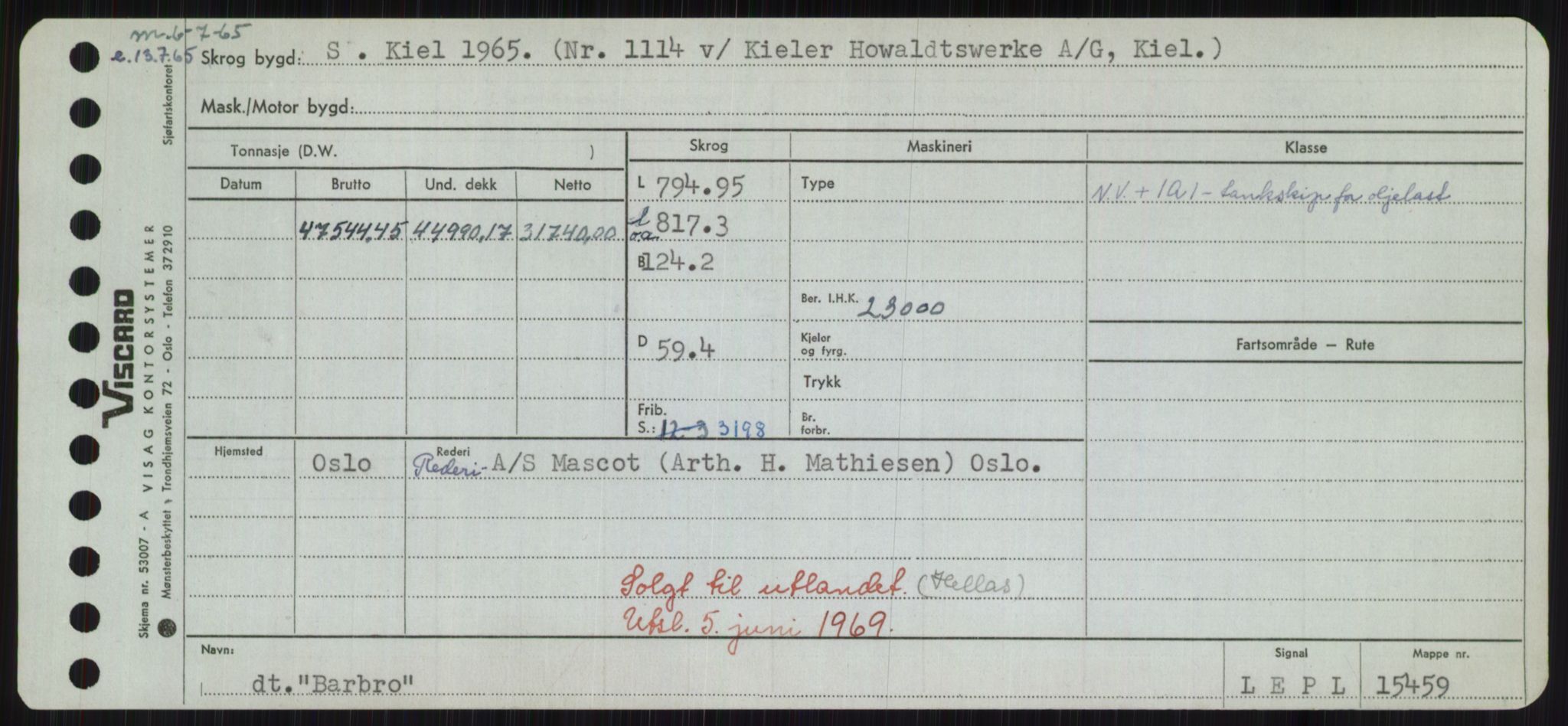 Sjøfartsdirektoratet med forløpere, Skipsmålingen, AV/RA-S-1627/H/Hd/L0003: Fartøy, B-Bev, p. 257