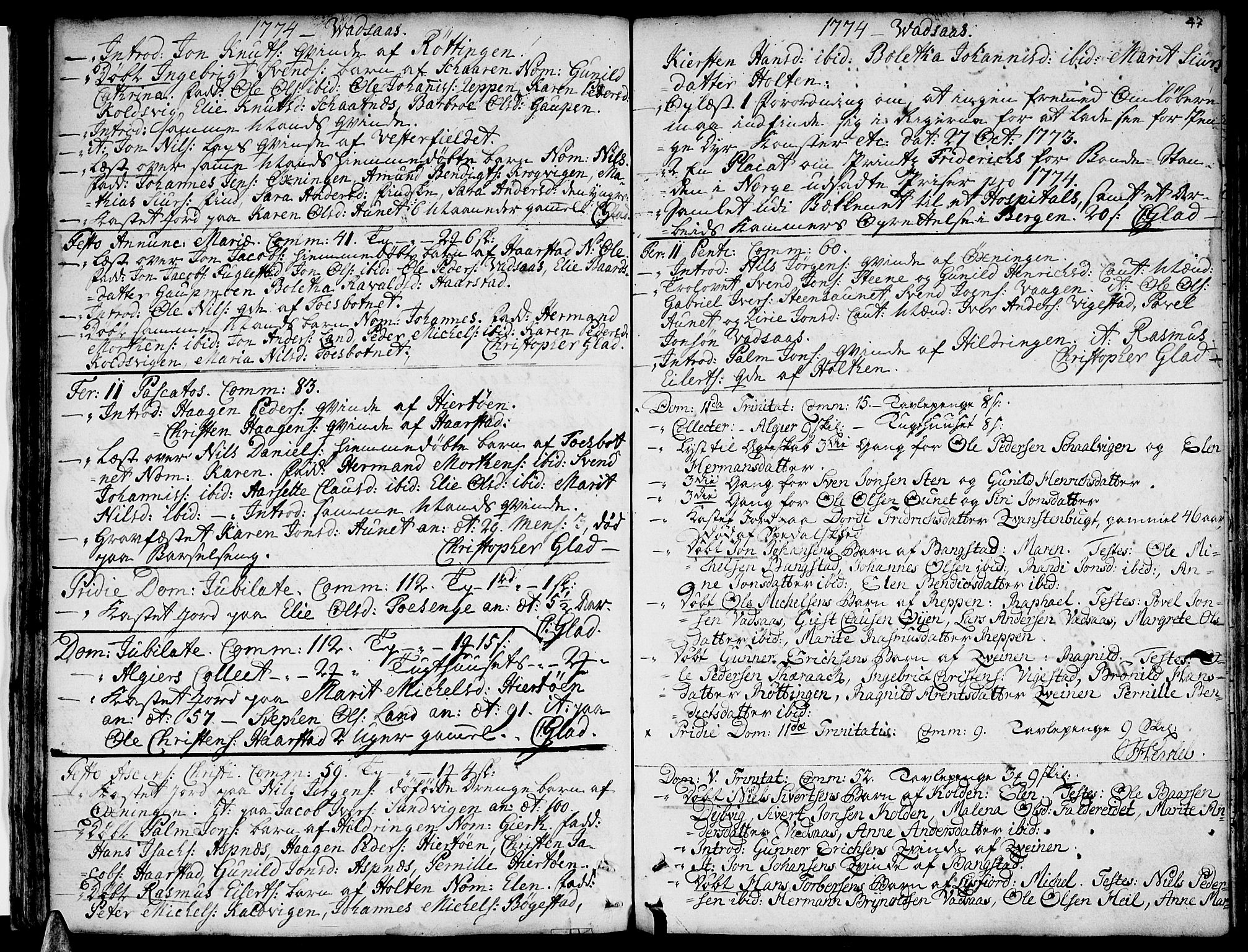Ministerialprotokoller, klokkerbøker og fødselsregistre - Nordland, SAT/A-1459/810/L0137: Parish register (official) no. 810A01, 1752-1817, p. 47