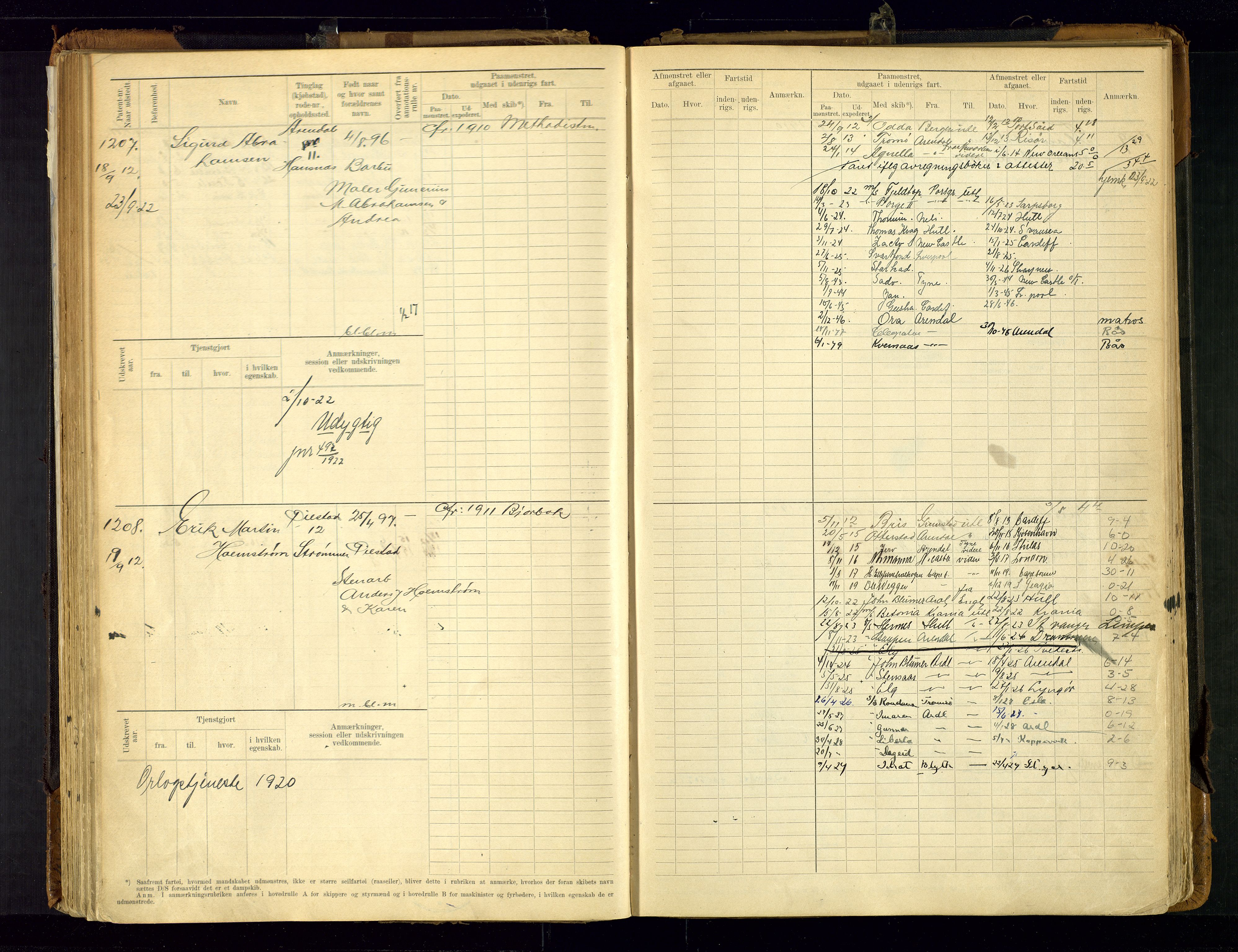 Arendal mønstringskrets, AV/SAK-2031-0012/F/Fb/L0021: Hovedrulle A nr 969-1465, S-19, 1910-1914, p. 124