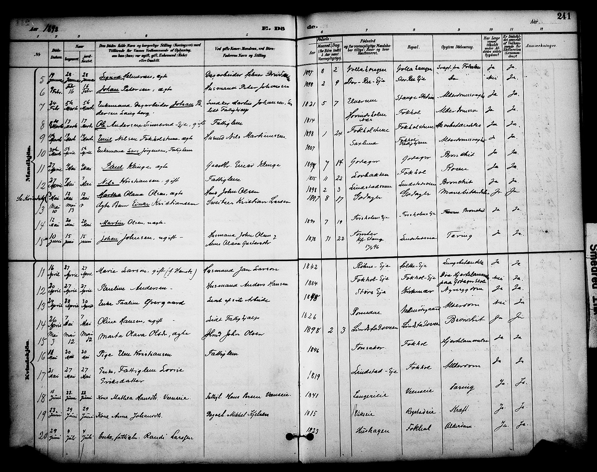 Stange prestekontor, AV/SAH-PREST-002/K/L0020: Parish register (official) no. 20, 1894-1905, p. 241