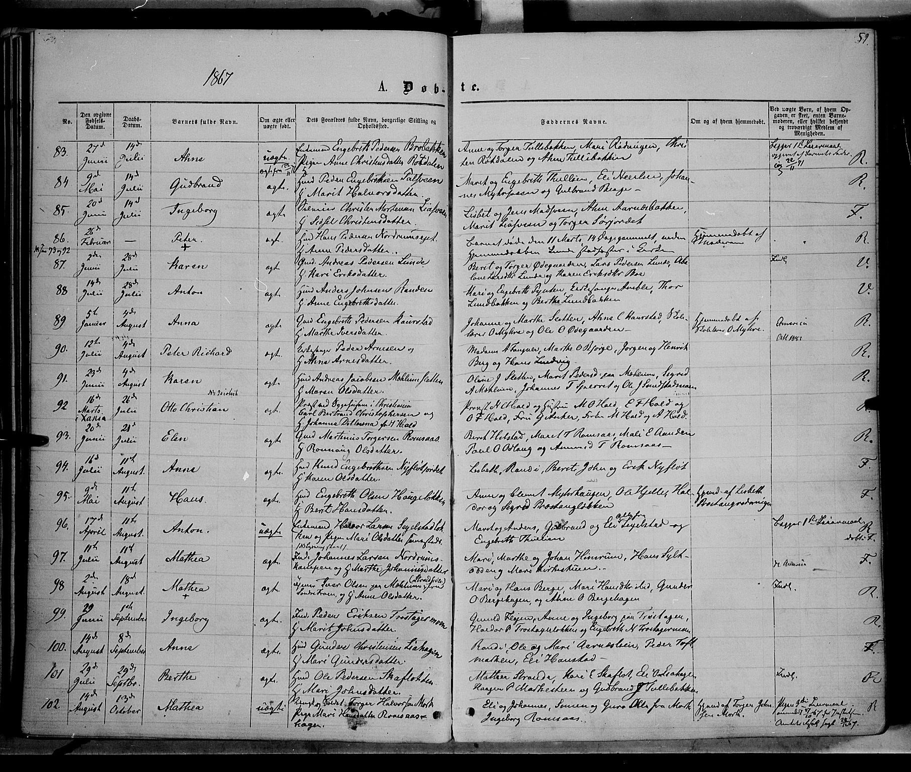 Ringebu prestekontor, AV/SAH-PREST-082/H/Ha/Haa/L0007: Parish register (official) no. 7, 1860-1877, p. 59