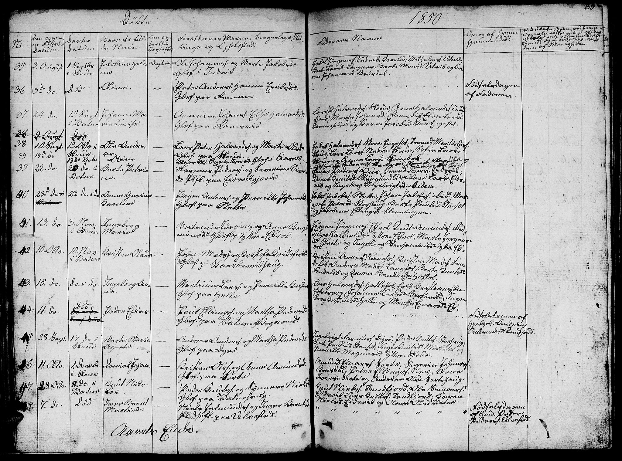 Ministerialprotokoller, klokkerbøker og fødselsregistre - Møre og Romsdal, SAT/A-1454/524/L0362: Parish register (copy) no. 524C03, 1840-1854, p. 39