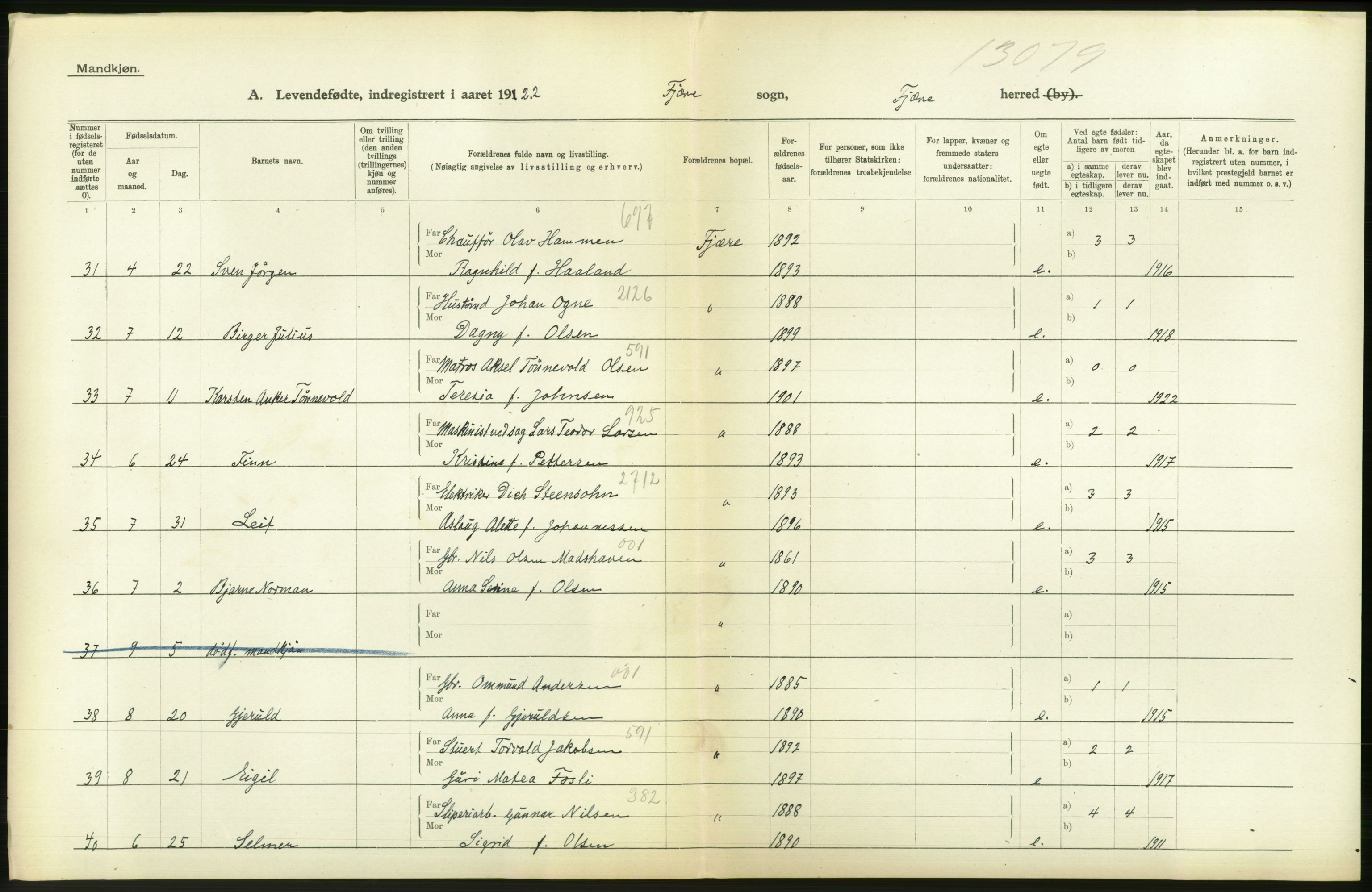 Statistisk sentralbyrå, Sosiodemografiske emner, Befolkning, AV/RA-S-2228/D/Df/Dfc/Dfcb/L0021: Aust-Agder fylke: Levendefødte menn og kvinner, gifte, døde, dødfødte. Bygder og byer., 1922, p. 102