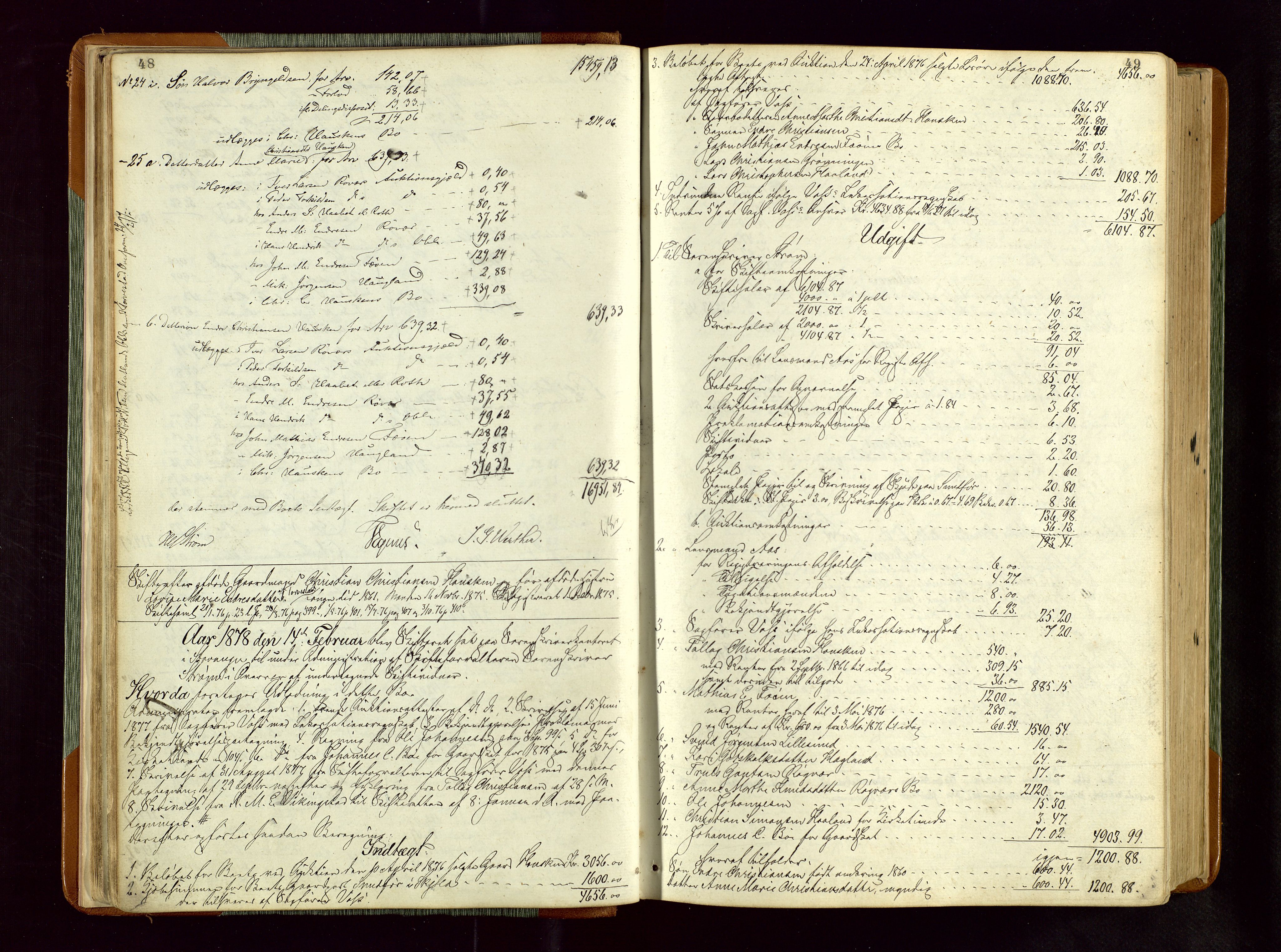 Karmsund sorenskriveri, AV/SAST-A-100311/01/IV/IVDBA/L0005: SKIFTEPROTOKOLL SKJOLD,TORVESTAD, TYSVÆR, 1877-1895, p. 48-49