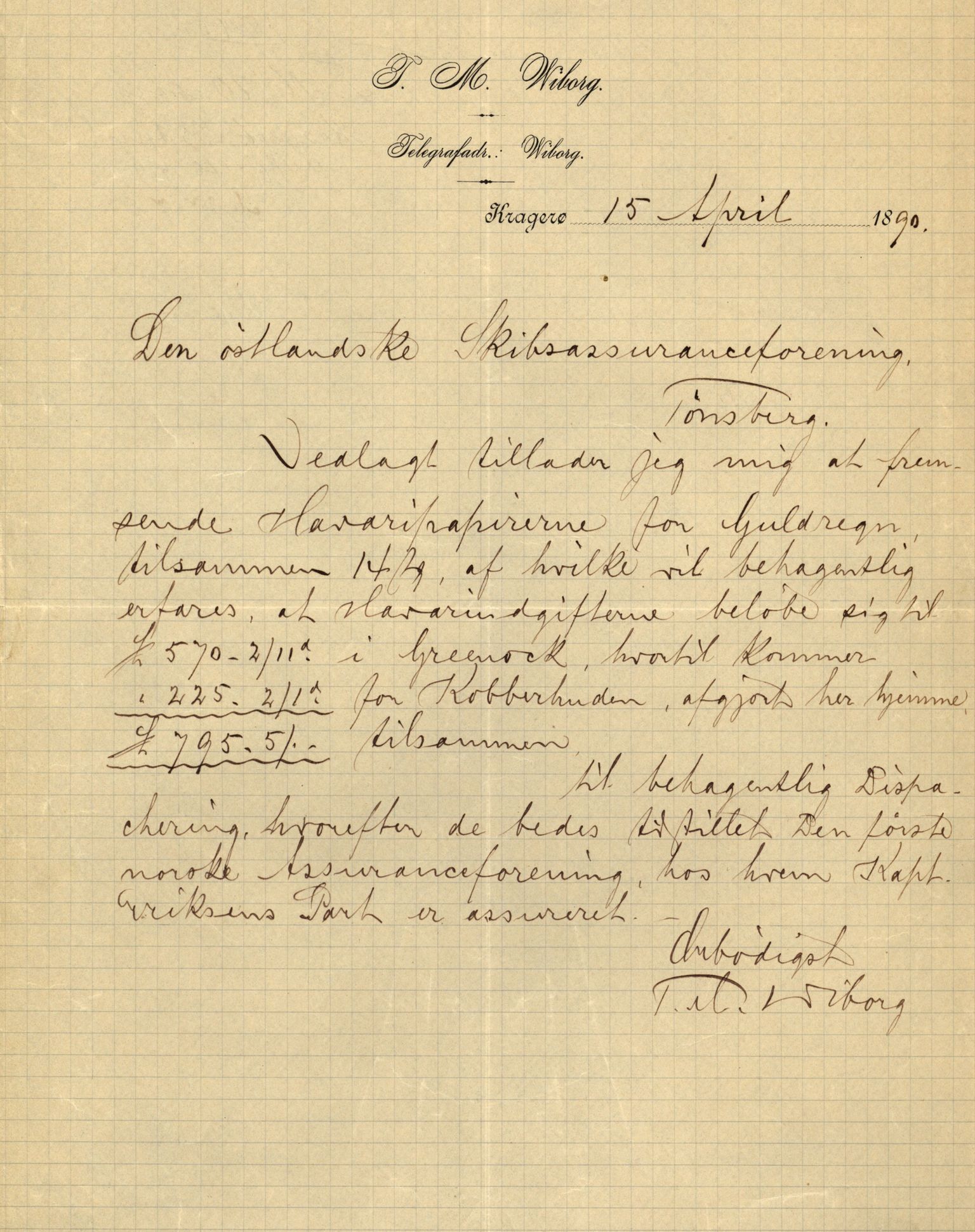 Pa 63 - Østlandske skibsassuranceforening, VEMU/A-1079/G/Ga/L0025/0004: Havaridokumenter / Imanuel, Hefhi, Guldregn, Haabet, Harald, Windsor, 1890, p. 54