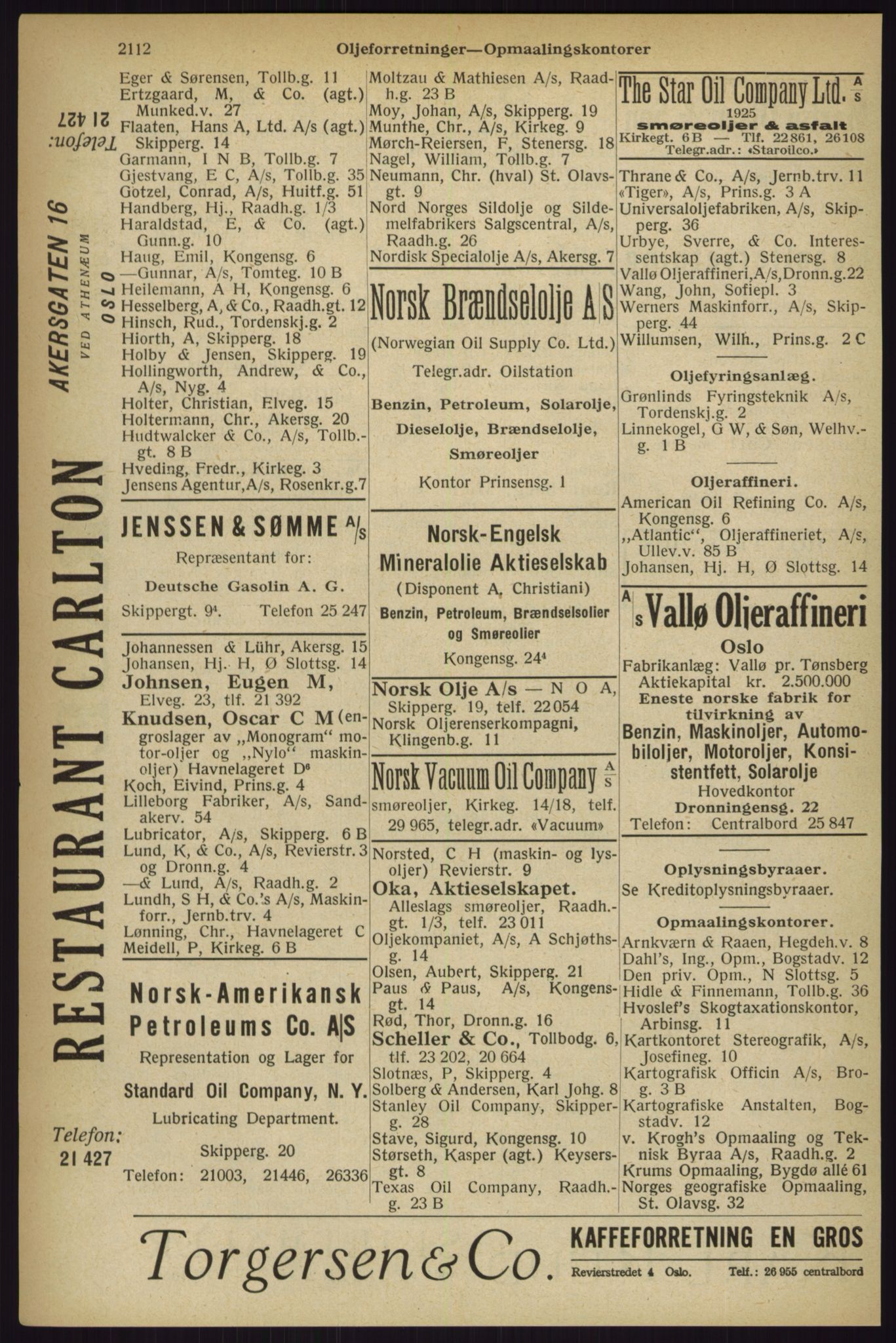 Kristiania/Oslo adressebok, PUBL/-, 1927, p. 2112