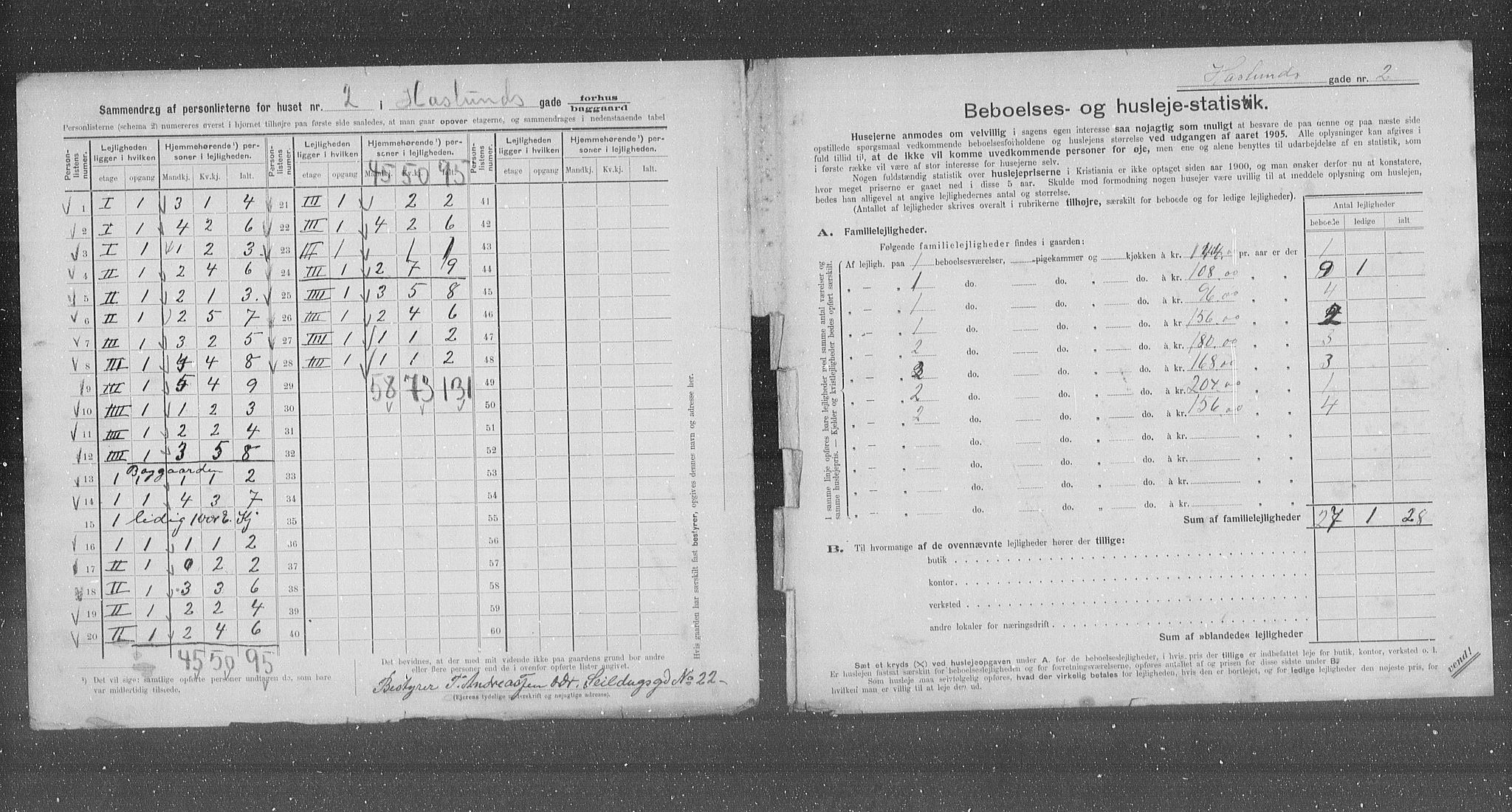 OBA, Municipal Census 1905 for Kristiania, 1905, p. 18150