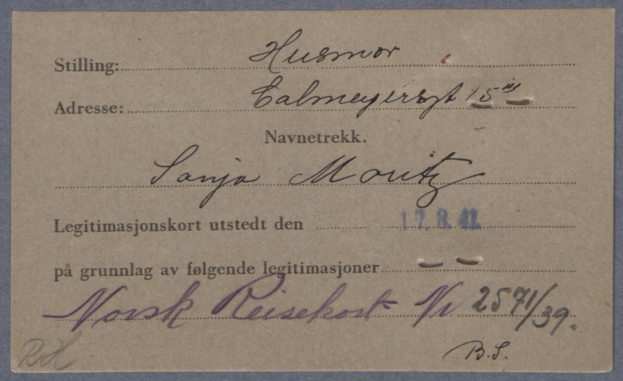 Sosialdepartementet, Våre Falne, AV/RA-S-1708/E/Ee/L0021A: Fotografier av jøder på legitimasjonskort (1941-42), 1941-1942, p. 270