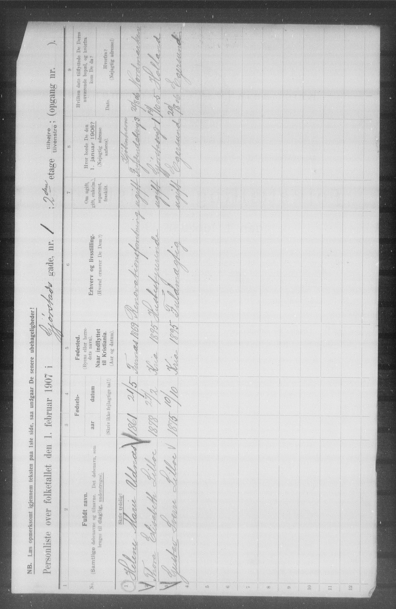 OBA, Municipal Census 1907 for Kristiania, 1907, p. 14866