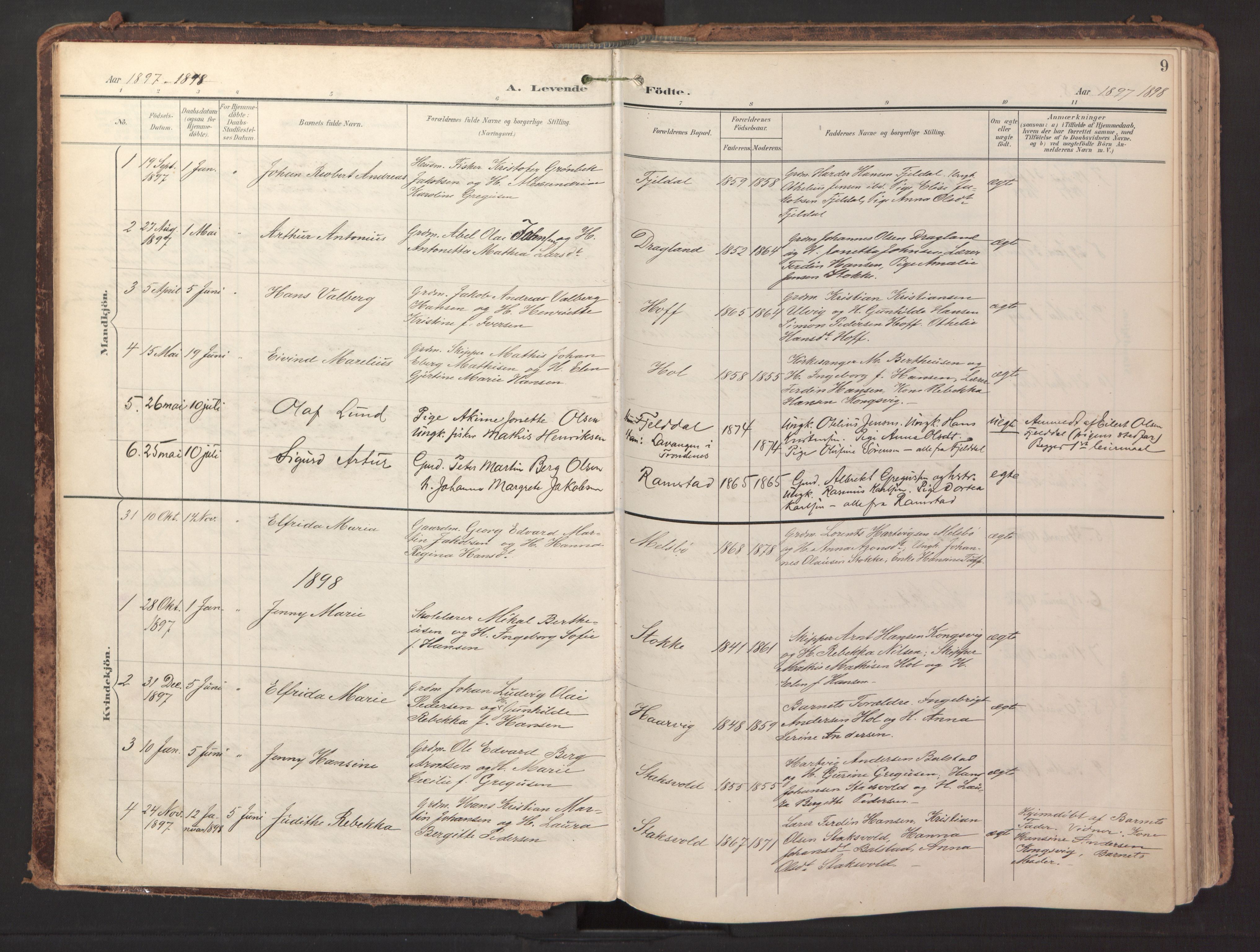 Ministerialprotokoller, klokkerbøker og fødselsregistre - Nordland, SAT/A-1459/865/L0926: Parish register (official) no. 865A04, 1897-1912, p. 9