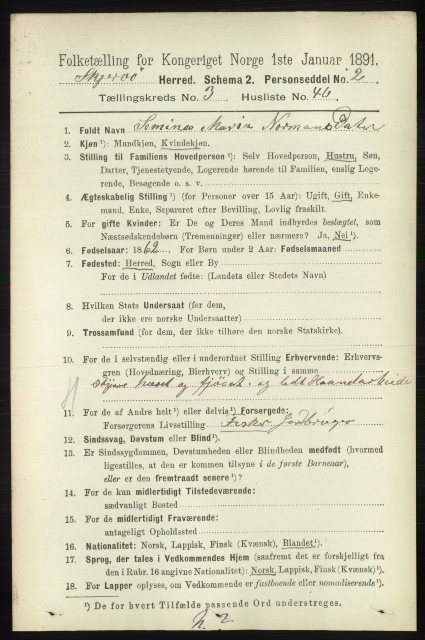 RA, 1891 census for 1941 Skjervøy, 1891, p. 2187