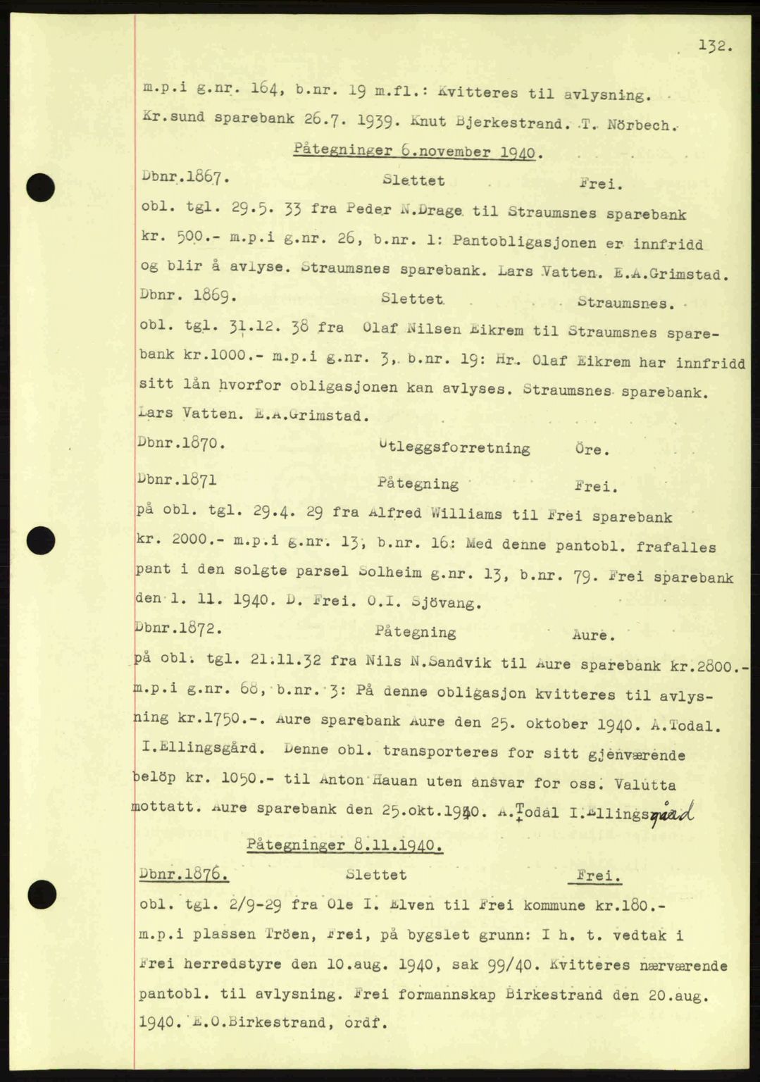 Nordmøre sorenskriveri, AV/SAT-A-4132/1/2/2Ca: Mortgage book no. C81, 1940-1945, Diary no: : 1867/1940