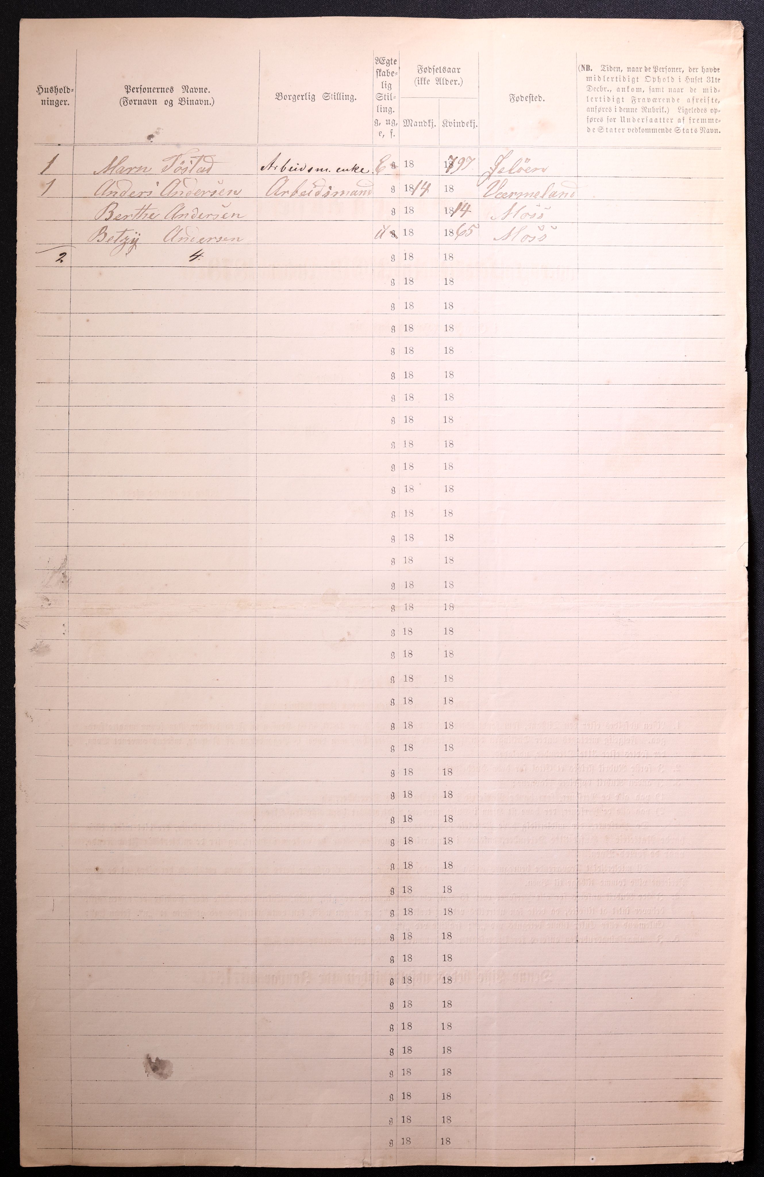 RA, 1870 census for 0104 Moss, 1870, p. 724