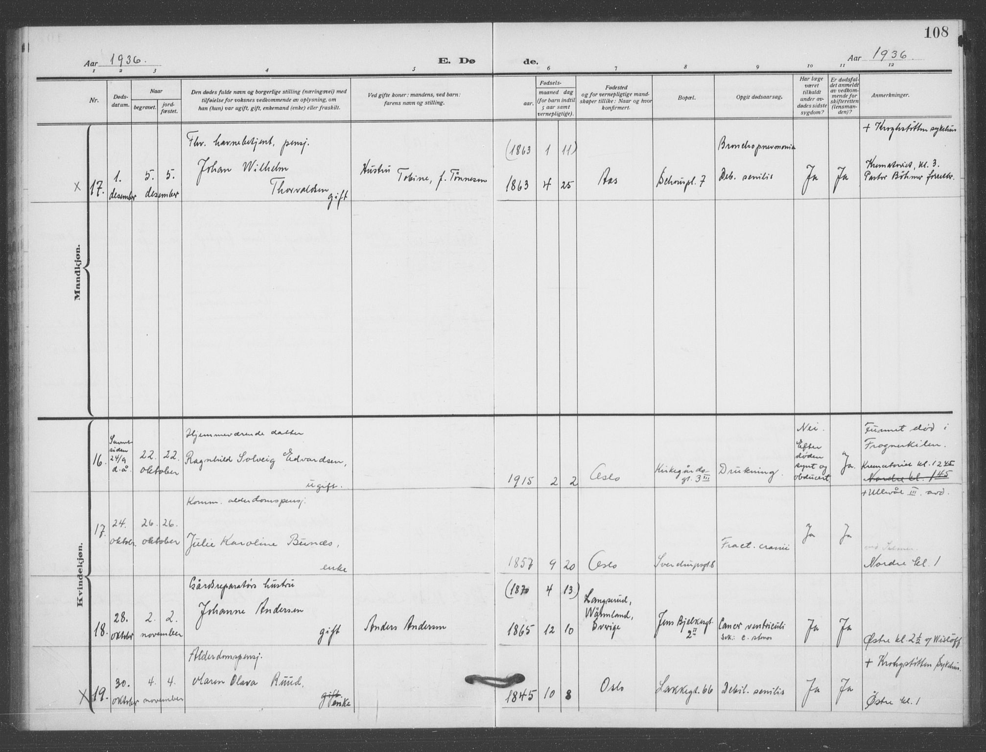 Matteus prestekontor Kirkebøker, AV/SAO-A-10870/F/Fa/L0004: Parish register (official) no. 4, 1917-1938, p. 108