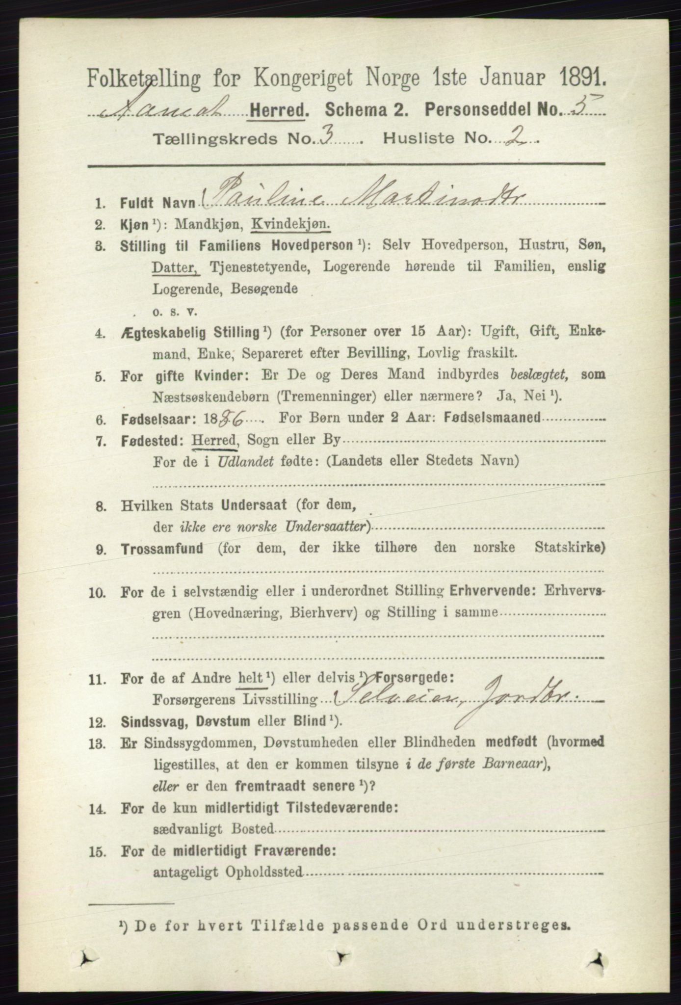 RA, 1891 census for 0429 Åmot, 1891, p. 1507