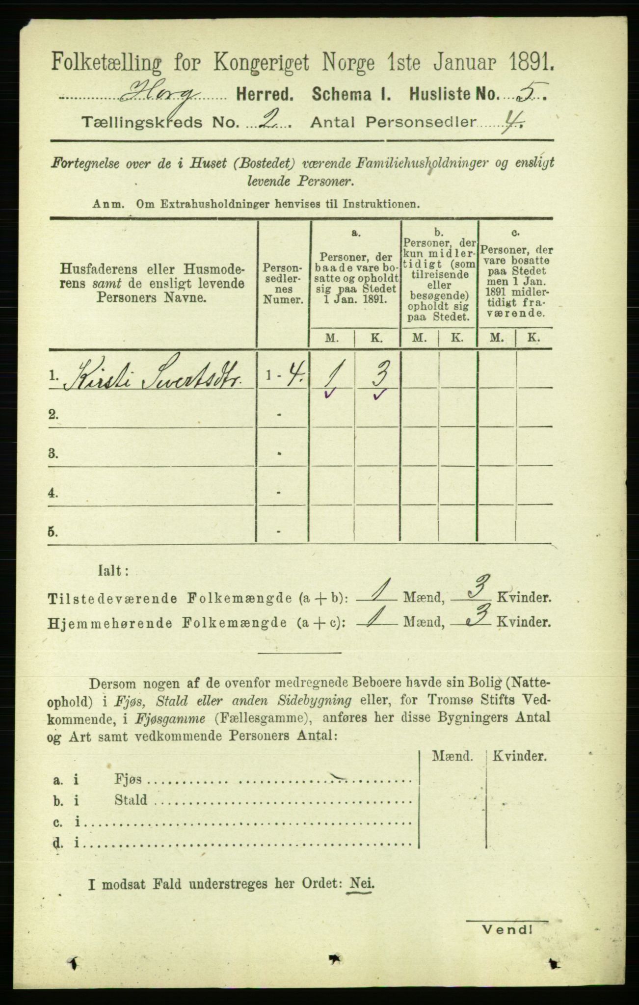 RA, 1891 census for 1650 Horg, 1891, p. 597