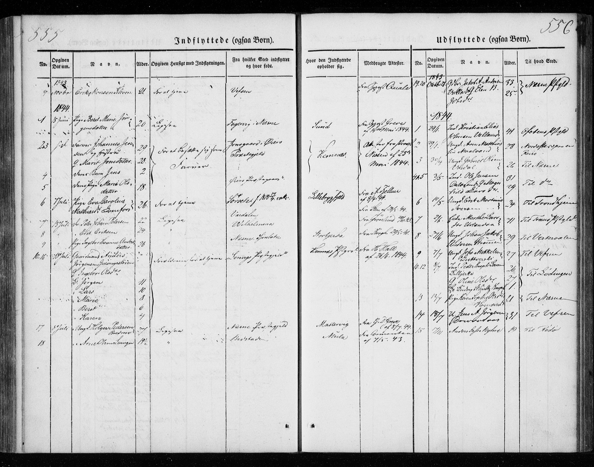 Ministerialprotokoller, klokkerbøker og fødselsregistre - Nordland, AV/SAT-A-1459/825/L0355: Parish register (official) no. 825A09, 1842-1863, p. 555-556