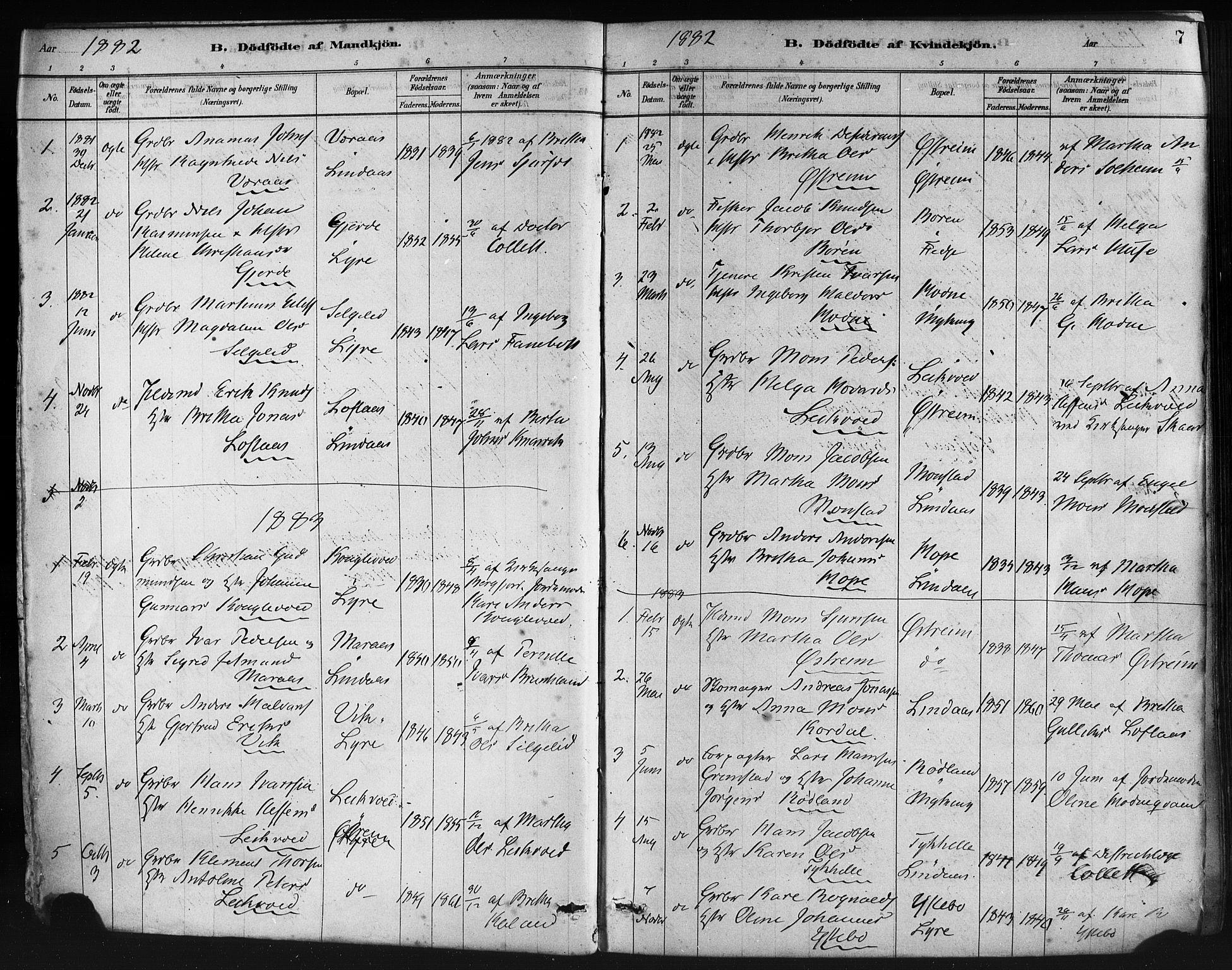 Lindås Sokneprestembete, AV/SAB-A-76701/H/Haa/Haaa/L0019: Parish register (official) no. A 19, 1878-1912, p. 7